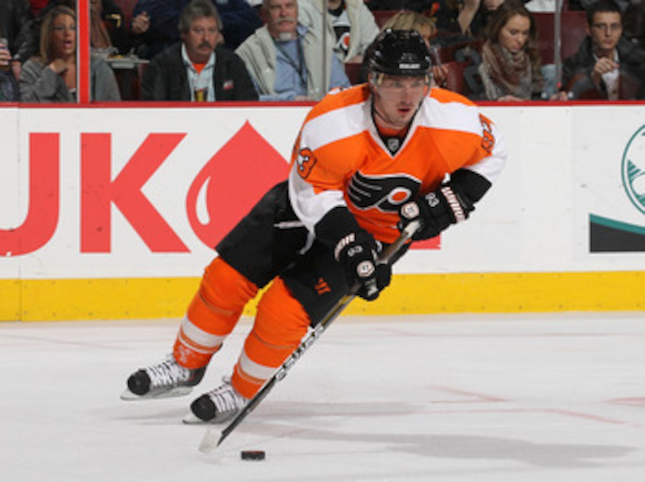 PHILADELPHIA - MARCH 03:  Nikolay Zherdev #93 of The Philadelphia Flyers in action against the Toronto Maple Leafs during their game on March 3, 2011 at The Wells Fargo Center in Philadelphia, Pennsylvania.  (Photo by Al Bello/Getty Images)