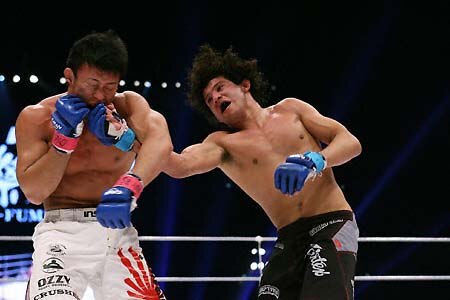 Gilbert Melendez landing a savage upper-cut