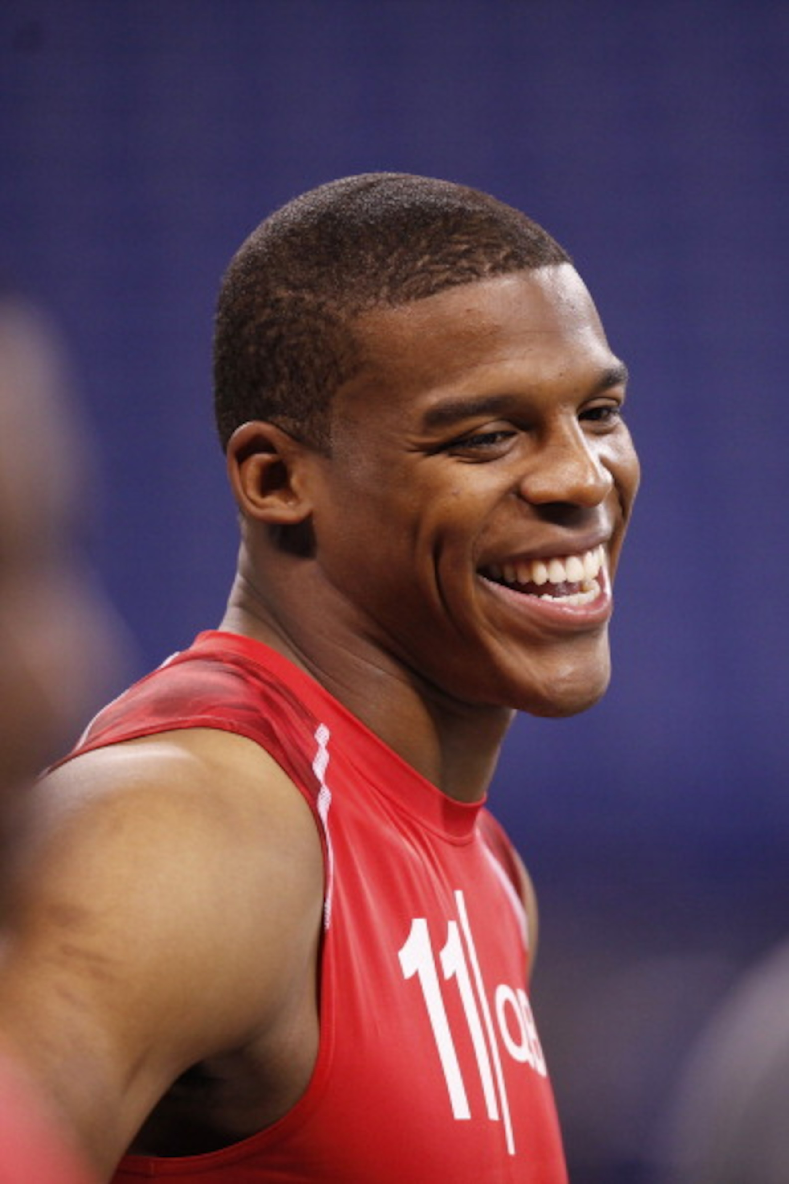 INDIANAPOLIS, IN - FEBRUARY 27:  Cam Newton looks on during the 2011 NFL Scouting Combine at Lucas Oil Stadium on February 27, 2011 in Indianapolis, Indiana. (Photo by Joe Robbins/Getty Images)