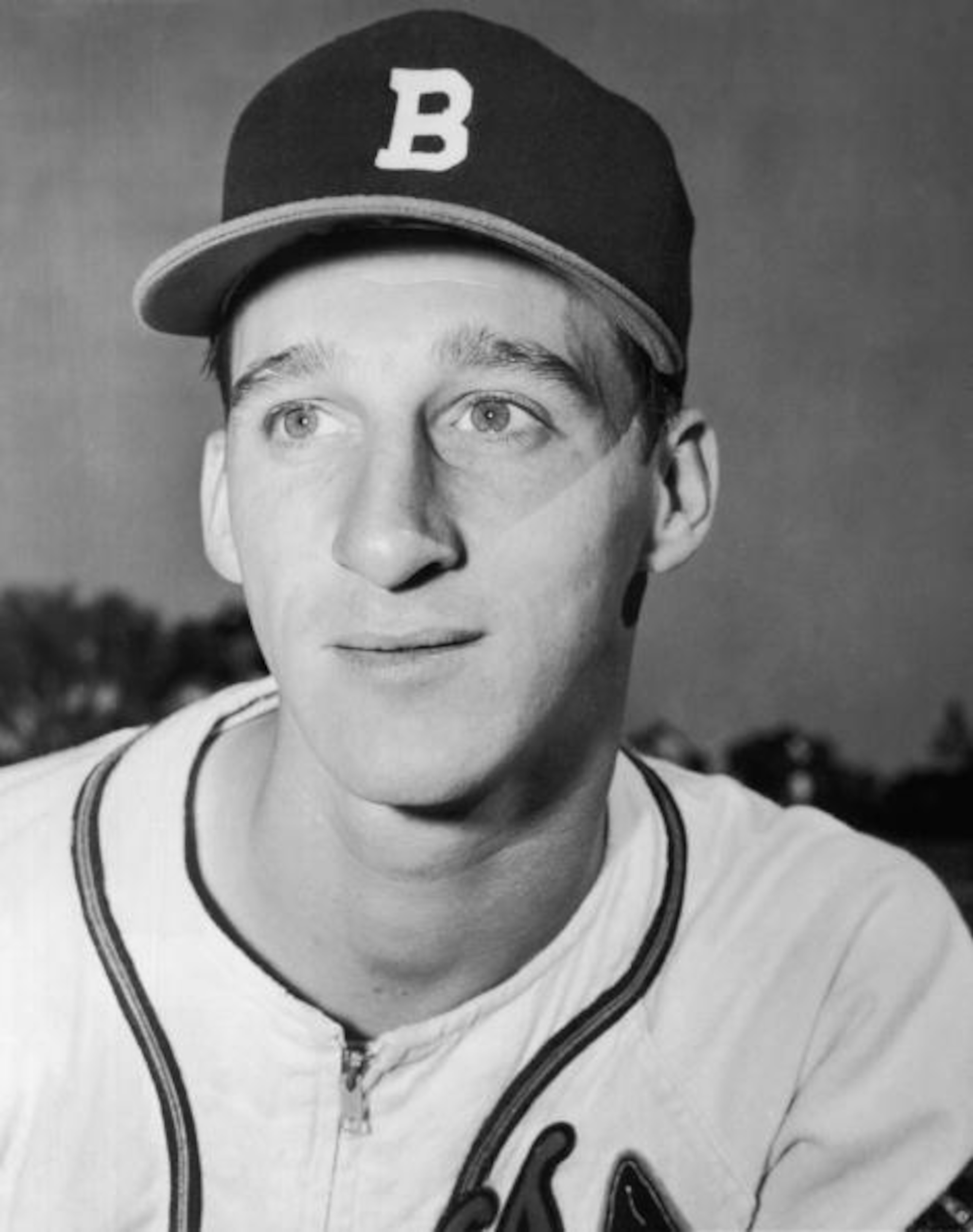 CIRCA 1955:  (FILE PHOTO)  Baseball player Warren Spahn is shown wearing the team uniform of the Milwaukee Braves in this portrait circa 1955. Spahn, a 14-time National League All-Star, died at his home November 24, 2003 in Broken Arrow, Oklahoma.  (Photo