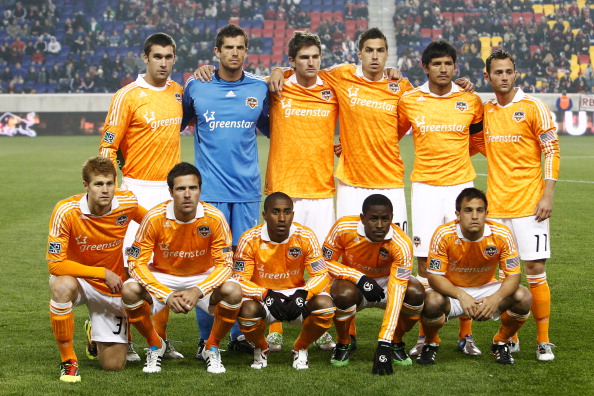 HARRISON, NJ - APRIL 02:  The Houston Dynamo pose for a team photo before playing the New York Red Bulls at Red Bull Arena on April 2, 2011 in Harrison, New Jersey.  (Photo by Jeff Zelevansky/Getty Images)