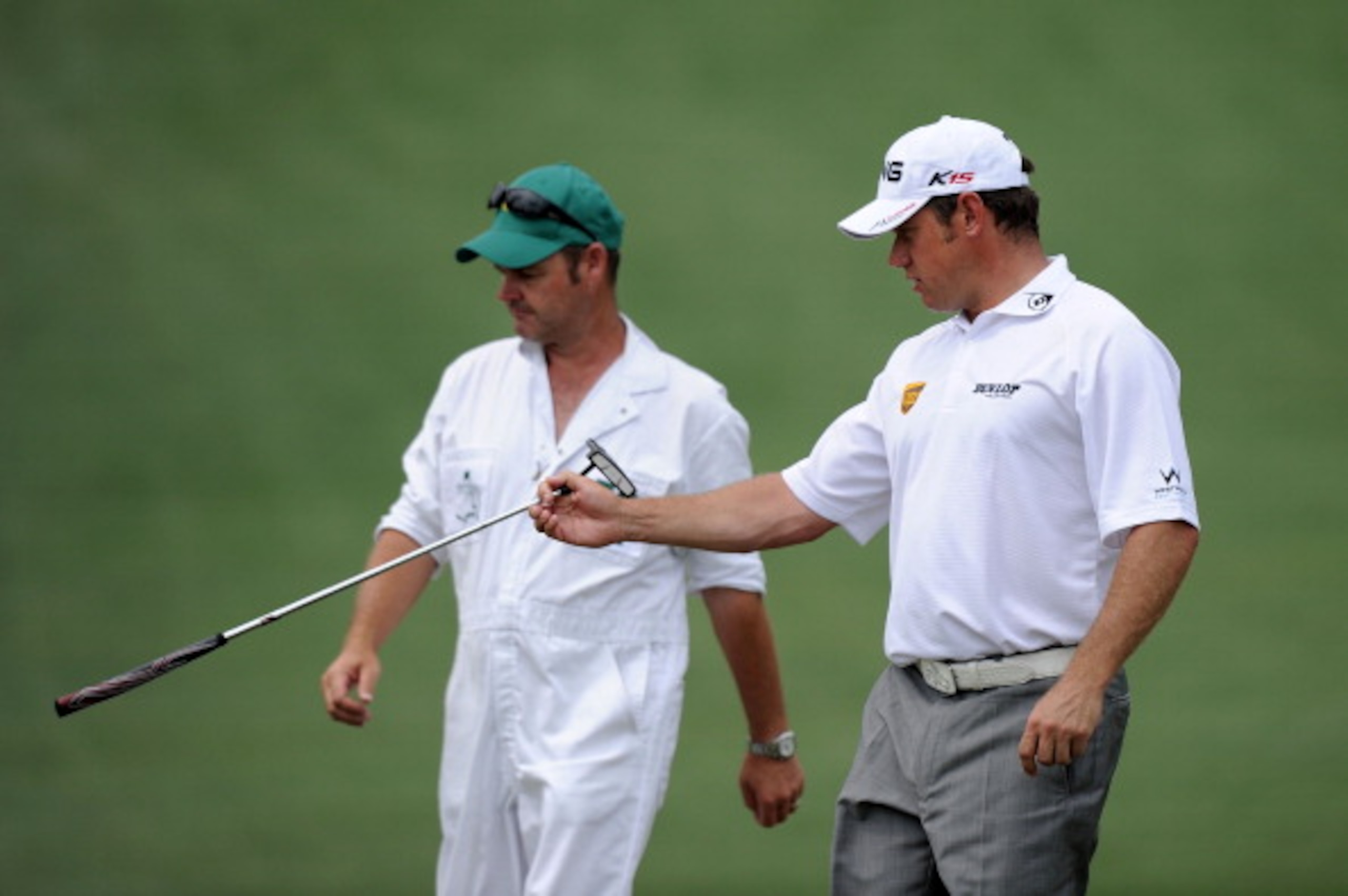 AUGUSTA, GA - APRIL 09: Lee Westwood of England waits with his caddie Billy Foster on the second hole during the third round of the 2011 Masters Tournament at Augusta National Golf Club on April 9, 2011 in Augusta, Georgia. (Photo by Harry How/Getty Ima AUGUSTA, GA - APRIL 09: Lee Westwood of England waits with his caddie Billy Foster on the second hole during the third round of the 2011 Masters Tournament at Augusta National Golf Club on April 9, 2011 in Augusta, Georgia. (Photo by Harry How/Getty Ima