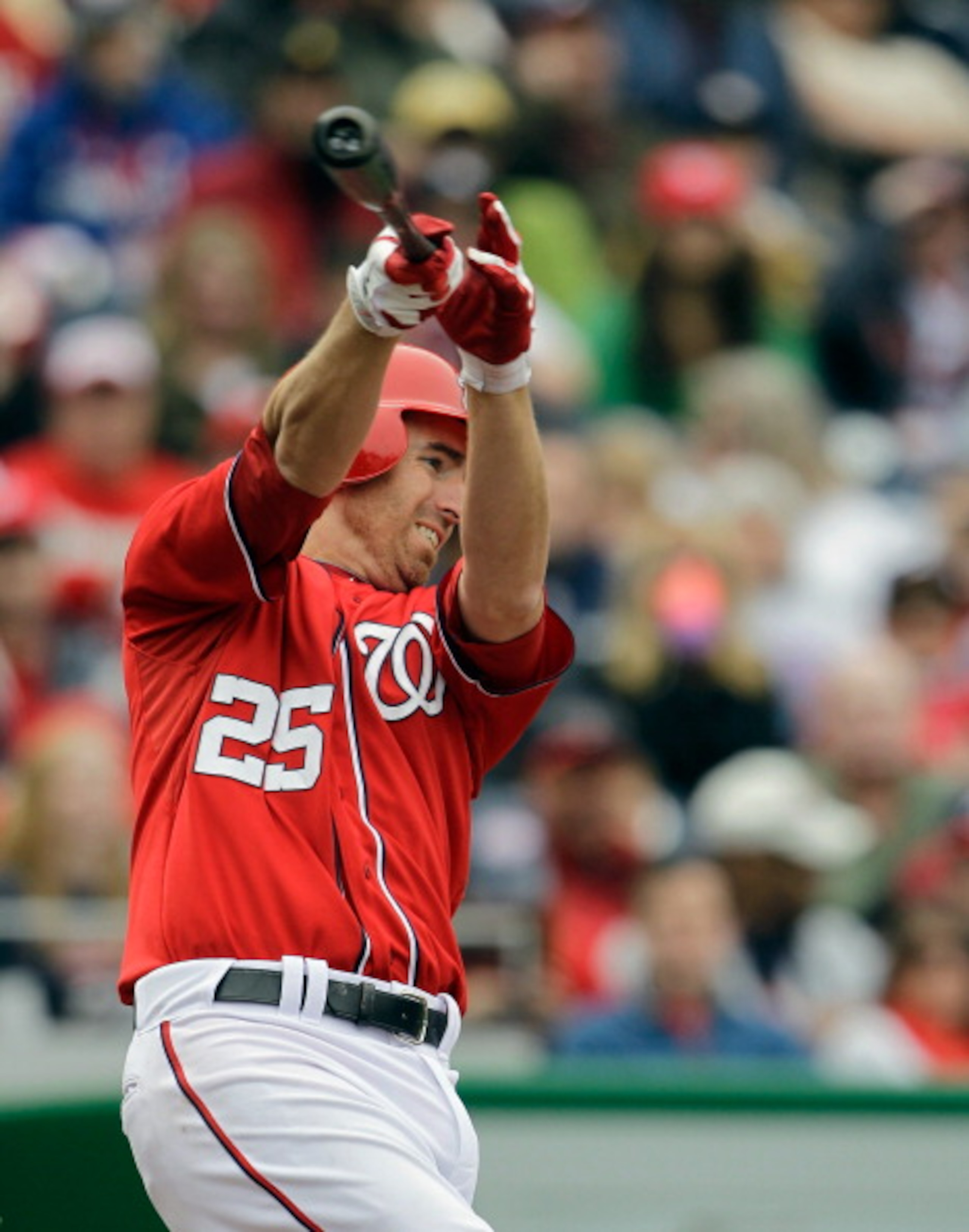 WASHINGTON, DC - APRIL 03: Adam LaRoche #25 of the Washington Nationals at the plate against the Atlanta Braves at Nationals Park on April 3, 2011 in Washington, DC. (Photo by Rob Carr/Getty Images) WASHINGTON, DC - APRIL 03: Adam LaRoche #25 of the Washington Nationals at the plate against the Atlanta Braves at Nationals Park on April 3, 2011 in Washington, DC. (Photo by Rob Carr/Getty Images)