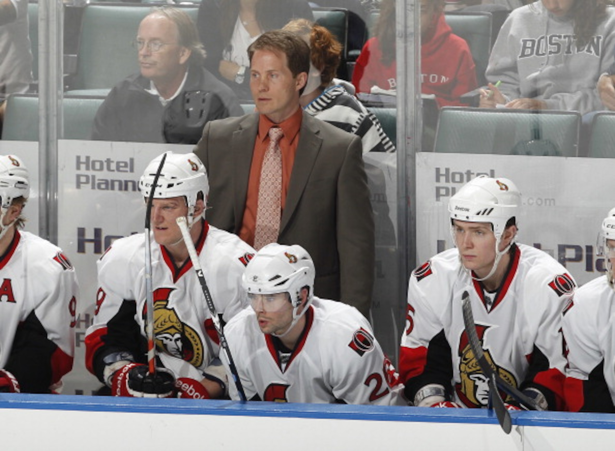 SUNRISE, FL - MARCH 31: Head coach Cory Clouston of the Ottawa Senators watches action against the Florida Panthers on March 31, 2011 at the BankAtlantic Center in Sunrise, Florida. The Senators defeated the Panthers 4-1. (Photo by Joel Auerbach/Getty Ima