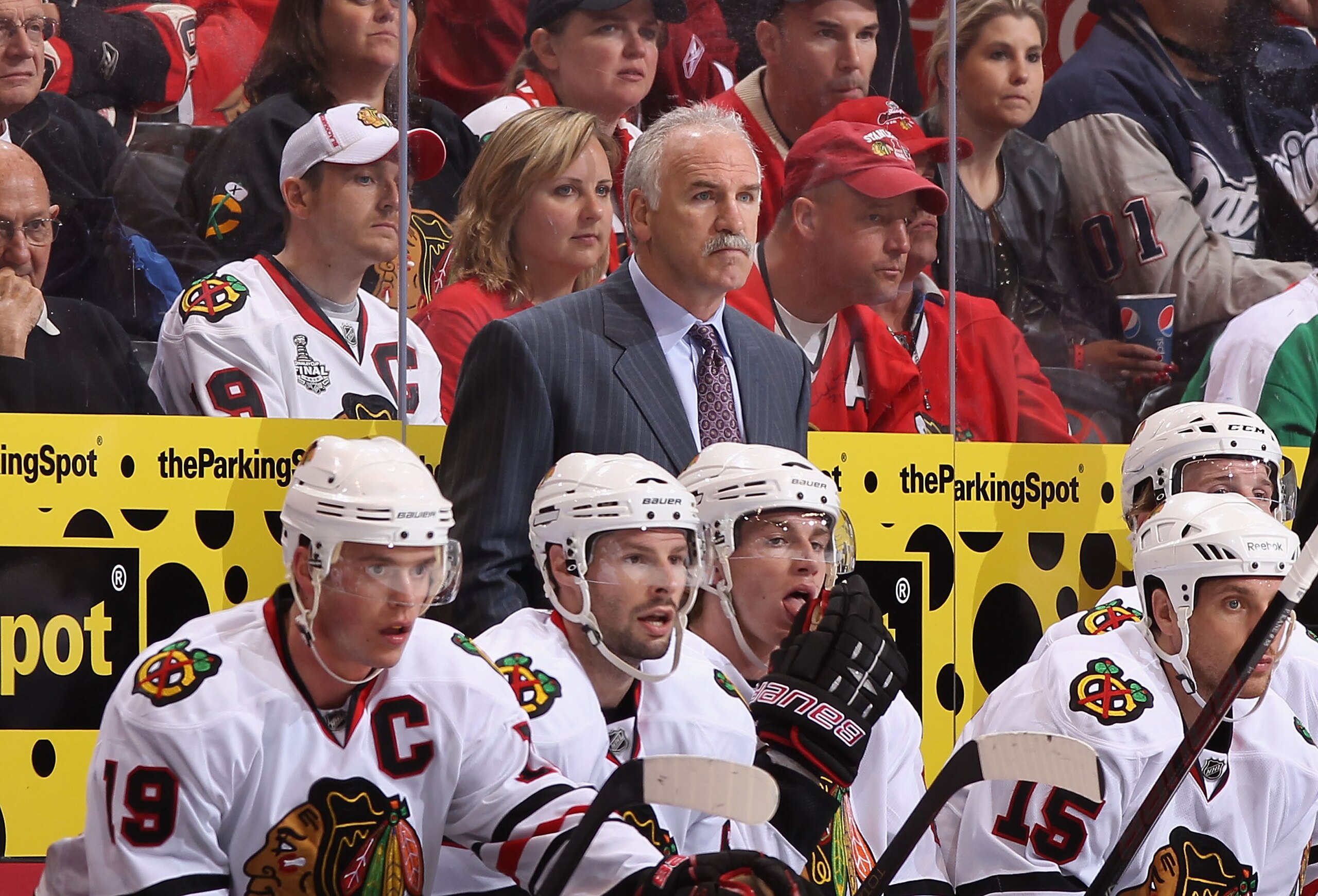 GLENDALE, AZ - MARCH 20: Head coach Joel Quenneville of the Chicago Blackhawks during the NHL game against the Phoenix Coyotes at Jobing.com Arena on March 20, 2011 in Glendale, Arizona. The Blackhawks defeated the Coyotes 2-1. (Photo by Christian Pete GLENDALE, AZ - MARCH 20: Head coach Joel Quenneville of the Chicago Blackhawks during the NHL game against the Phoenix Coyotes at Jobing.com Arena on March 20, 2011 in Glendale, Arizona. The Blackhawks defeated the Coyotes 2-1. (Photo by Christian Pete