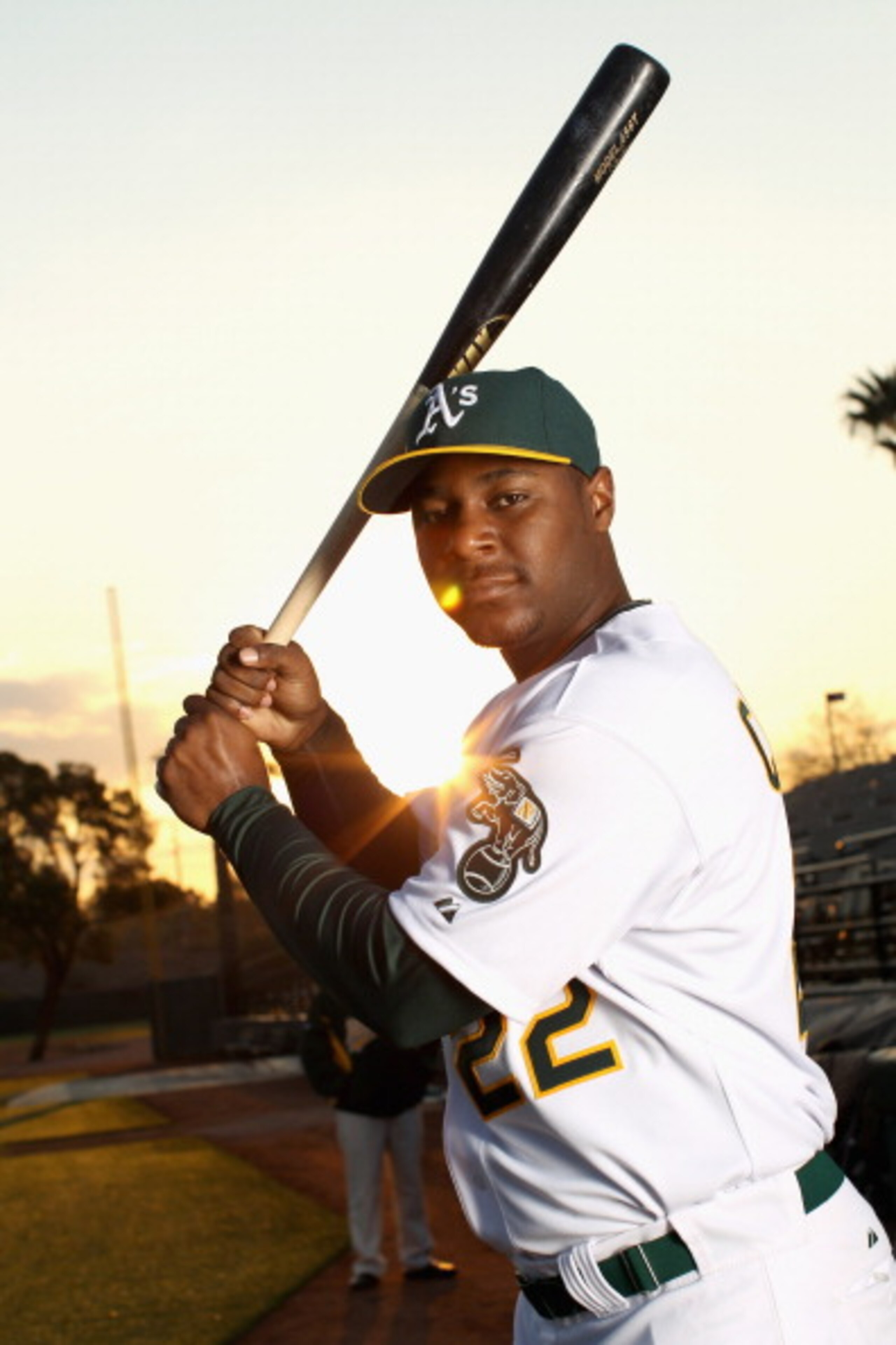PHOENIX, AZ - FEBRUARY 24: Chris Carter #22 of the Oakland Athletics poses for a portrait during media photo day at Phoenix Municipal Stadium on February 24, 2011 in Phoenix, Arizona. (Photo by Ezra Shaw/Getty Images) PHOENIX, AZ - FEBRUARY 24: Chris Carter #22 of the Oakland Athletics poses for a portrait during media photo day at Phoenix Municipal Stadium on February 24, 2011 in Phoenix, Arizona. (Photo by Ezra Shaw/Getty Images)