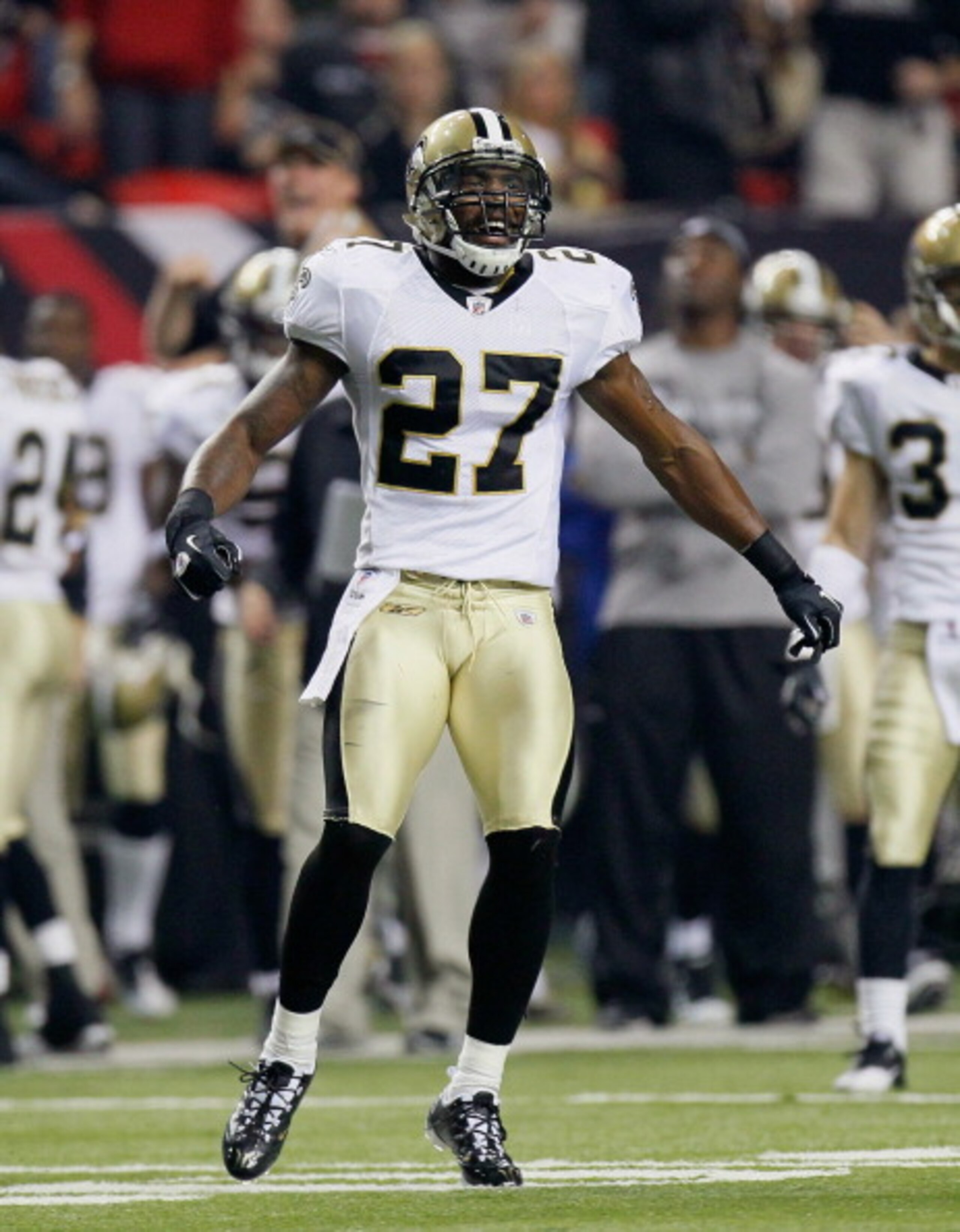 ATLANTA, GA - DECEMBER 27: Malcolm Jenkins #27 of the New Orleans Saints against the Atlanta Falcons at Georgia Dome on December 27, 2010 in Atlanta, Georgia. (Photo by Kevin C. Cox/Getty Images) ATLANTA, GA - DECEMBER 27: Malcolm Jenkins #27 of the New Orleans Saints against the Atlanta Falcons at Georgia Dome on December 27, 2010 in Atlanta, Georgia. (Photo by Kevin C. Cox/Getty Images)