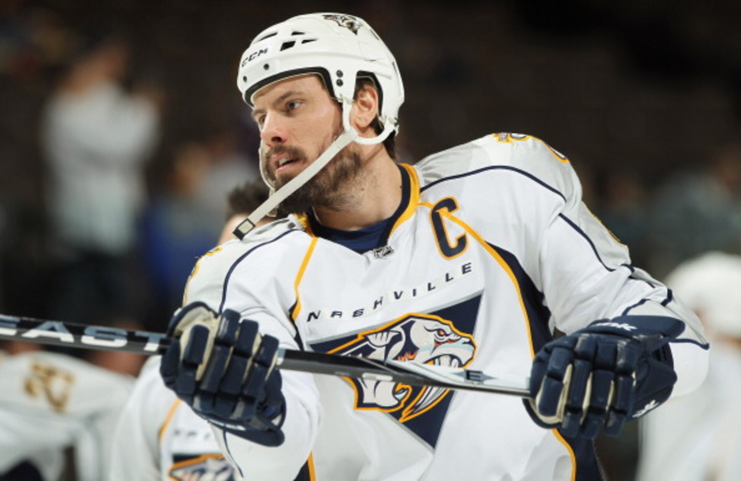 DENVER, CO - MARCH 31: Shea Weber #6 of the Nashville Predators warms up prior to facing the Colorado Avalanche at the Pepsi Center on March 31, 2011 in Denver, Colorado. Rinne had 27 saves as the Nashville Predators defeated the Colorado Avalanche 3-2. DENVER, CO - MARCH 31: Shea Weber #6 of the Nashville Predators warms up prior to facing the Colorado Avalanche at the Pepsi Center on March 31, 2011 in Denver, Colorado. Rinne had 27 saves as the Nashville Predators defeated the Colorado Avalanche 3-2.