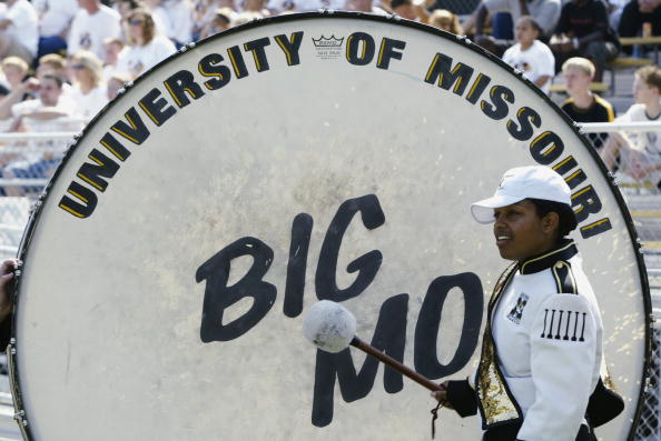 COLUMBIA, MO - SEPTEMBER 28:  'Big Mo' the University of Missouri drum gets a bang before the game between the Troy State Trojans and the Missouri Tigers on September 28, 2002 at Faurot Field in Columbia, Missouri.  Missouri defeated Troy State 44-7.  (Ph
