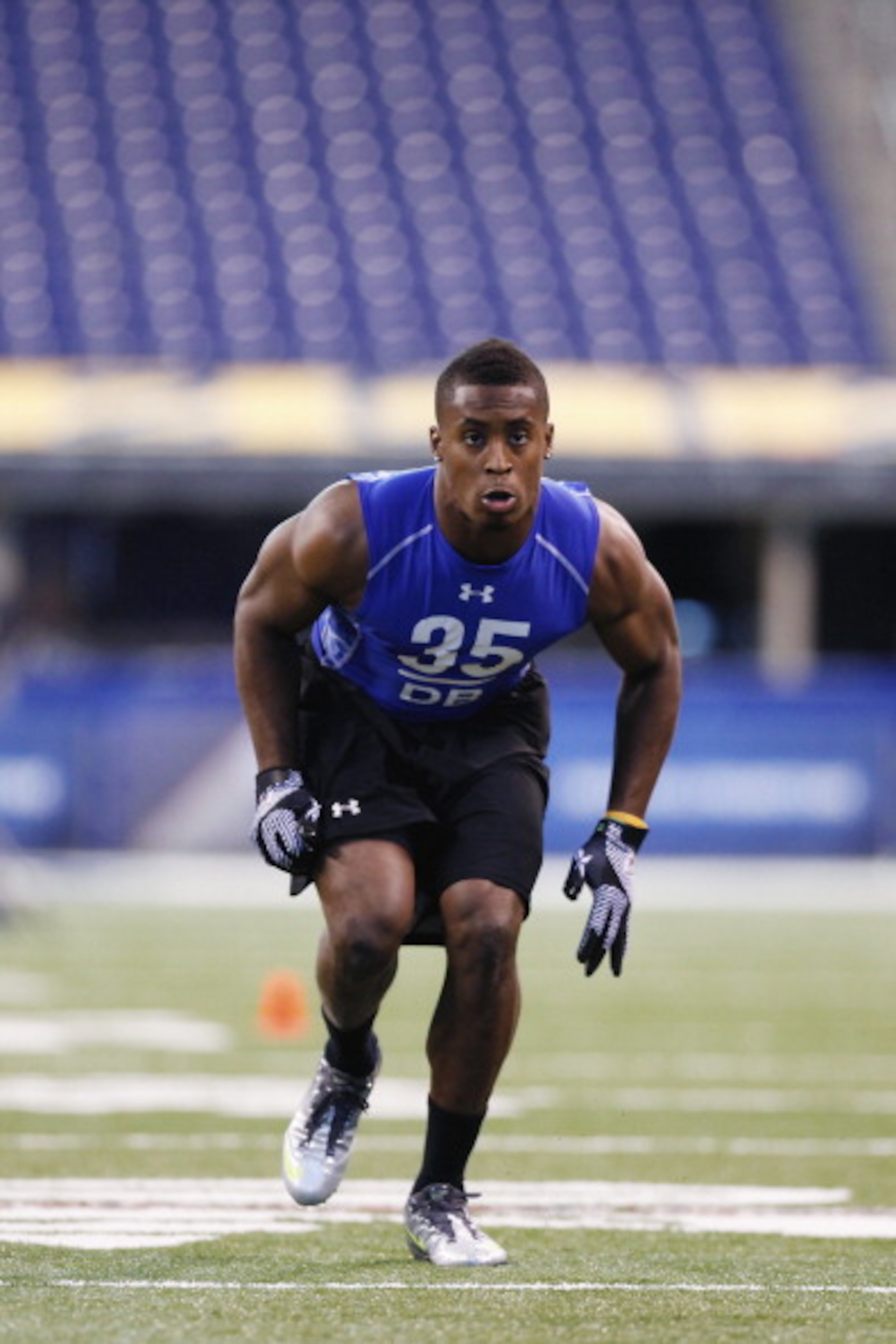 INDIANAPOLIS, IN - MARCH 1: Defensive back Rahim Moore #35 of UCLA works out during the 2011 NFL Scouting Combine at Lucas Oil Stadium on February 28, 2011 in Indianapolis, Indiana. (Photo by Joe Robbins/Getty Images) INDIANAPOLIS, IN - MARCH 1: Defensive back Rahim Moore #35 of UCLA works out during the 2011 NFL Scouting Combine at Lucas Oil Stadium on February 28, 2011 in Indianapolis, Indiana. (Photo by Joe Robbins/Getty Images)