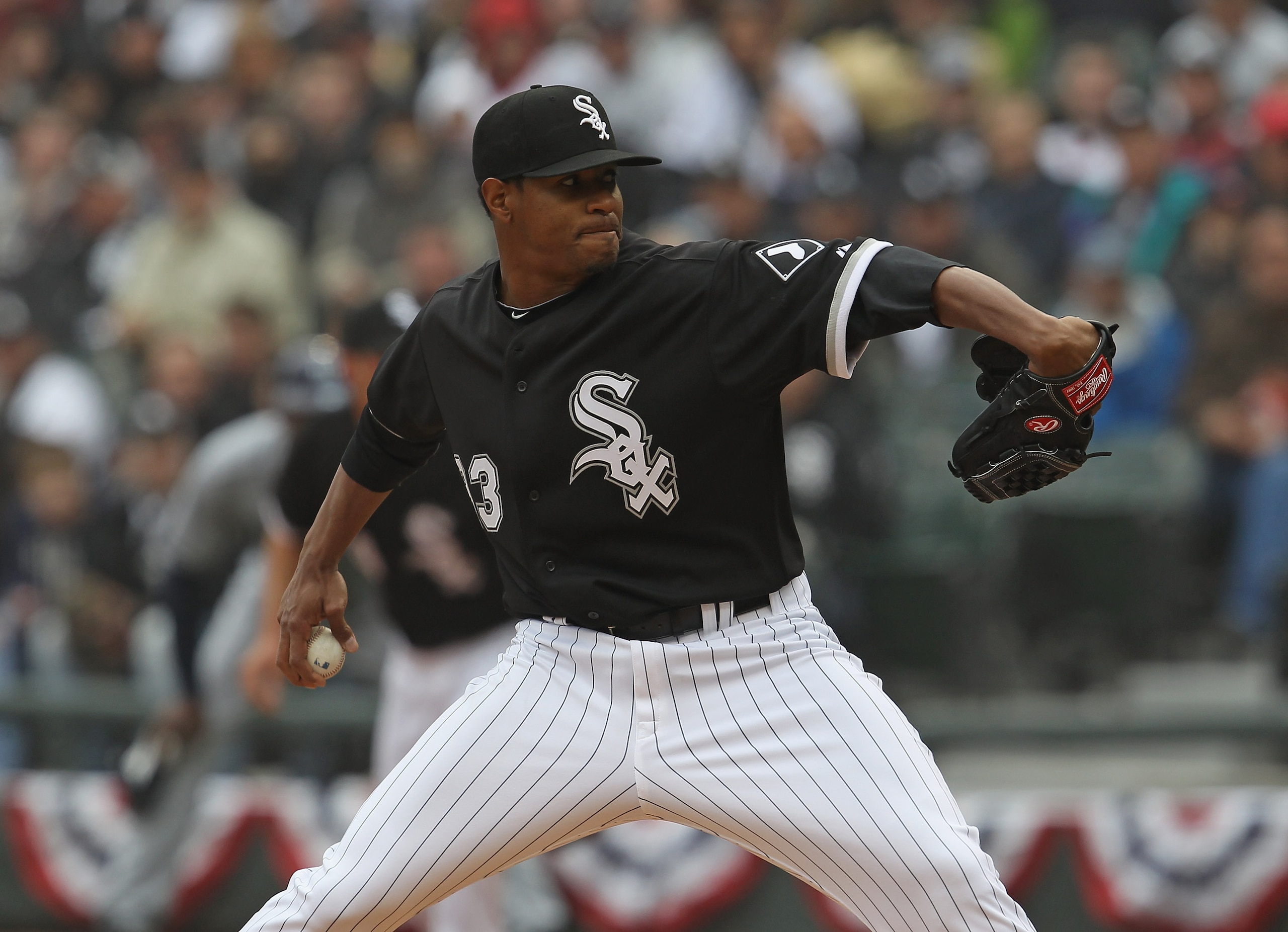 CHICAGO, IL - APRIL 07: Starting pitcher Edwin Jackson #33 of the Chicago White Sox delivers the ball against the Tampa Bay Rays during the home opener at U.S. Cellular Field on April 7, 2011 in Chicago, Illinois. (Photo by Jonathan Daniel/Getty Images) CHICAGO, IL - APRIL 07: Starting pitcher Edwin Jackson #33 of the Chicago White Sox delivers the ball against the Tampa Bay Rays during the home opener at U.S. Cellular Field on April 7, 2011 in Chicago, Illinois. (Photo by Jonathan Daniel/Getty Images)
