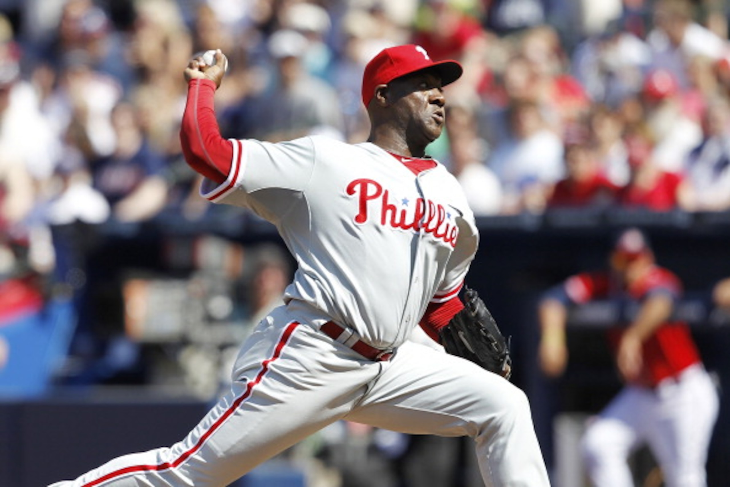 ATLANTA, GA - APRIL 10: Jose Contreras #52 of the Philadelphia Phillies pitches against the Atlanta Braves at Turner Field on April 10, 2011 in Atlanta, Georgia. The Phillies won 3-0. (Photo by Joe Robbins/Getty Images) ATLANTA, GA - APRIL 10: Jose Contreras #52 of the Philadelphia Phillies pitches against the Atlanta Braves at Turner Field on April 10, 2011 in Atlanta, Georgia. The Phillies won 3-0. (Photo by Joe Robbins/Getty Images)