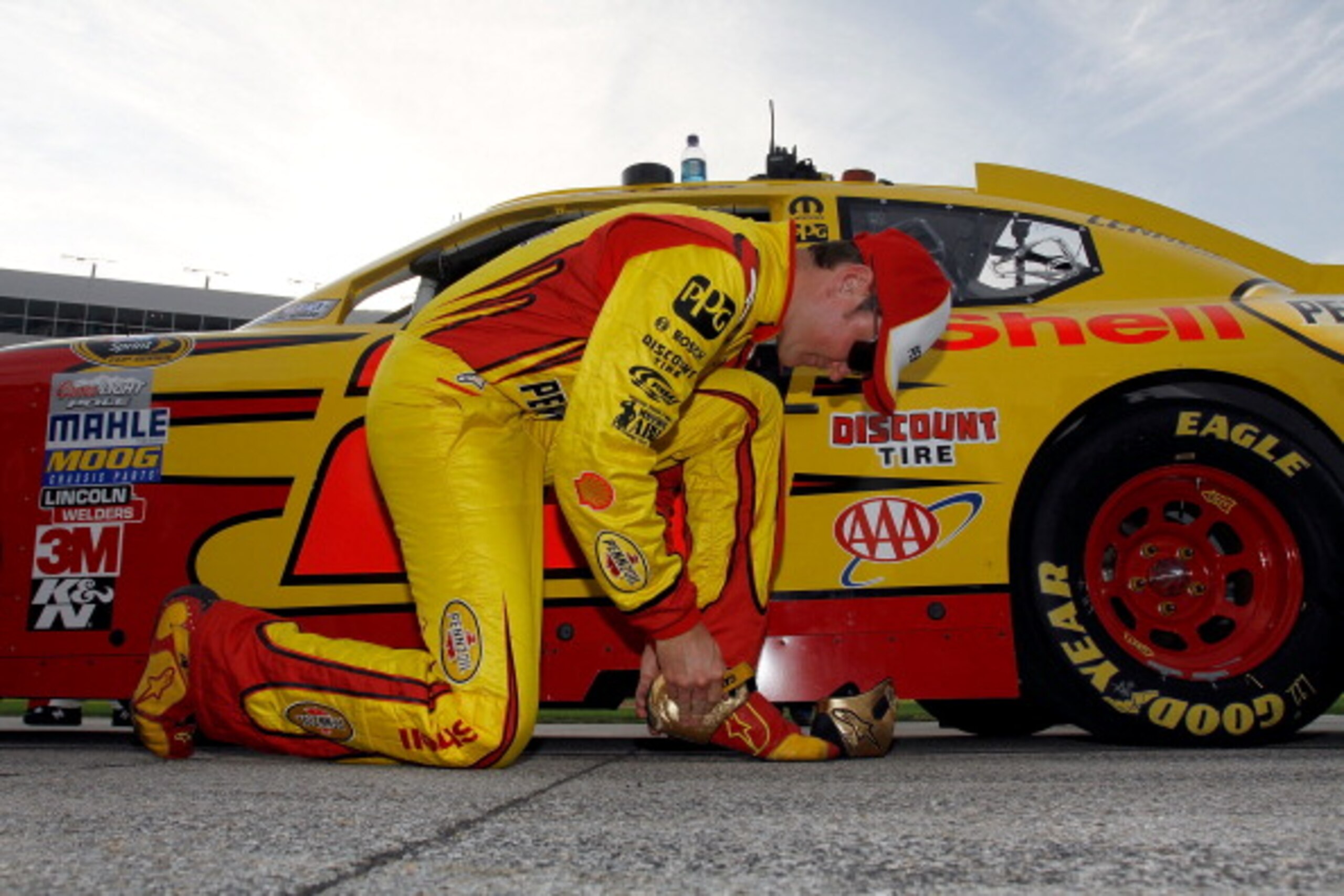 FORT WORTH, TX - APRIL 09:  Kurt Busch, driver of the #22 Shell/Pennzoil Dodge, prepares to drive in the NASCAR Sprint Cup Series Samsung Mobile 500 at Texas Motor Speedway on April 9, 2011 in Fort Worth, Texas.  (Photo by Jason Smith/Getty Images for NAS
