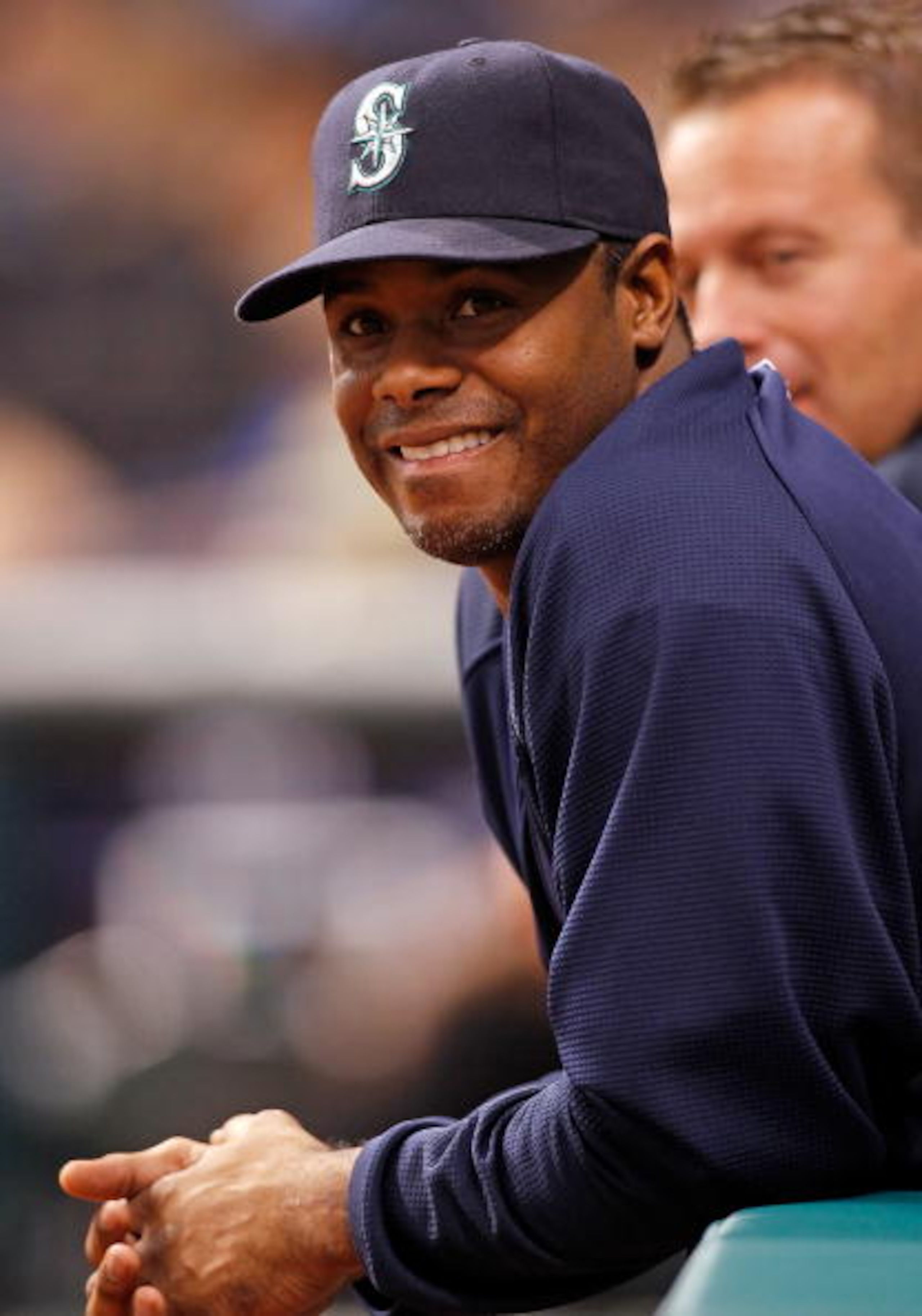 ST PETERSBURG, FL - MAY 14:  Outfielder Ken Griffey Jr. #24 of the Seattle Mariners watches his team against the Tampa Bay Rays during the game at Tropicana Field on May 14, 2010 in St. Petersburg, Florida.  (Photo by J. Meric/Getty Images)