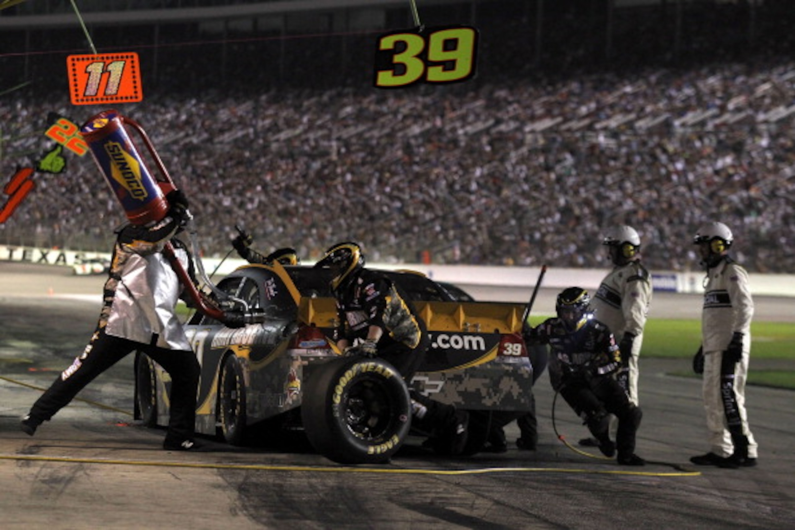 FORT WORTH, TX - APRIL 09:  Ryan Newman, driver of the #39 U.S. Army Reserve Chevrolet, pits during the NASCAR Sprint Cup Series Samsung Mobile 500 at Texas Motor Speedway on April 9, 2011 in Fort Worth, Texas.  (Photo by Jason Smith/Getty Images for NASC
