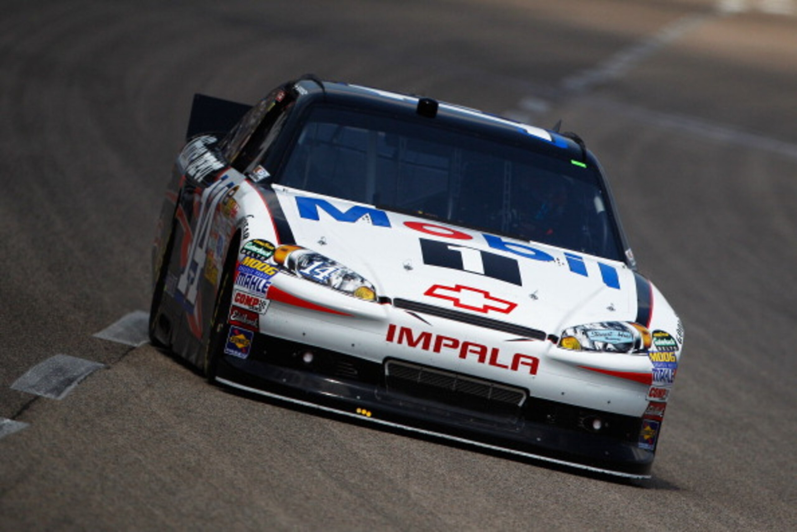 FORT WORTH, TX - APRIL 08:  Tony Stewart drives the #14 Mobil 1/Office Depot Chevrolet during practice for the NASCAR Sprint Cup Series Samsung Mobile 500 at Texas Motor Speedway on April 8, 2011 in Fort Worth, Texas.  (Photo by Chris Graythen/Getty Image