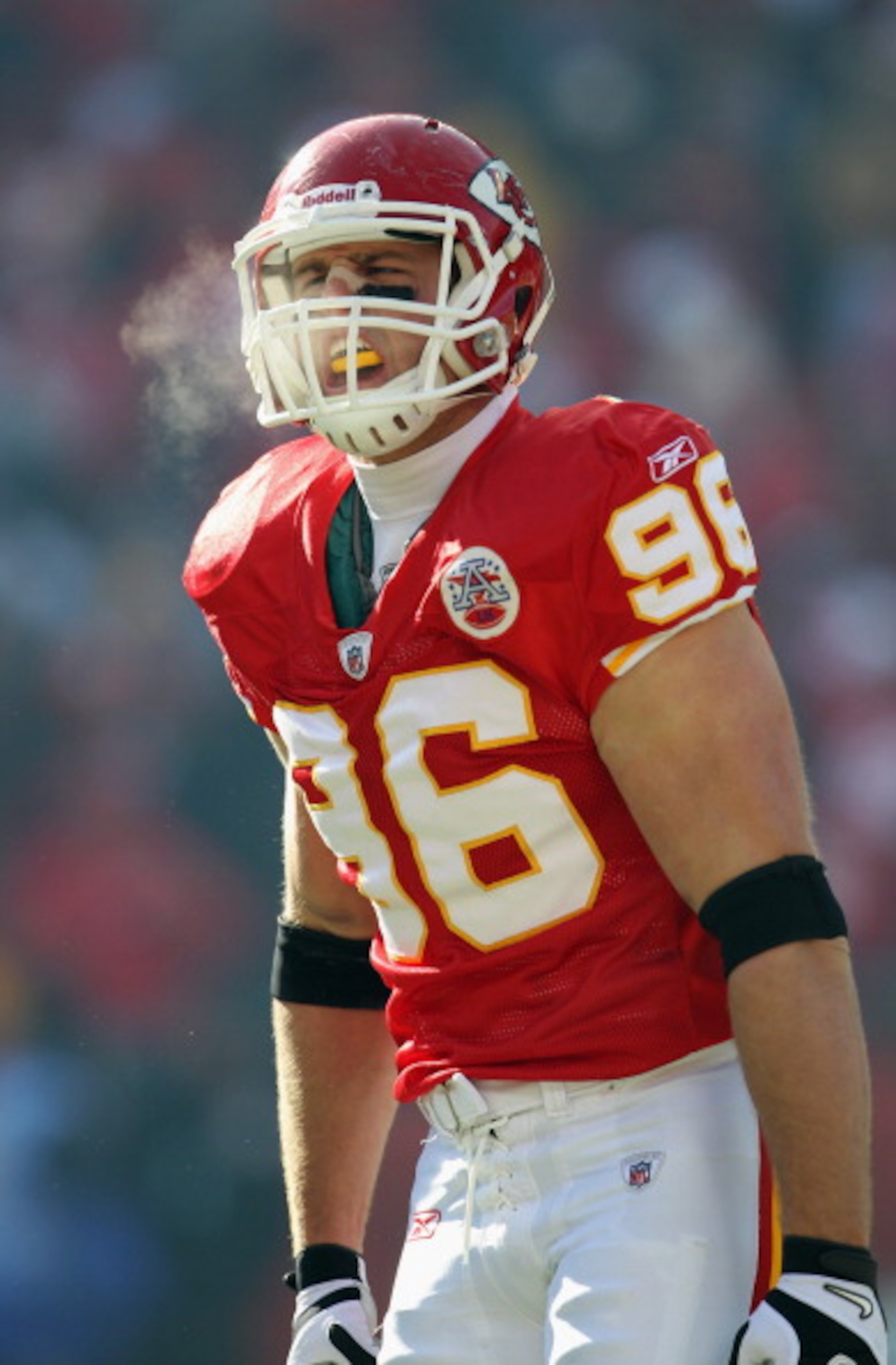 KANSAS CITY, MO - DECEMBER 05:  Andy Studebaker #96 of the Kansas City Chiefs in action during the game against the Denver Broncos on December 5, 2010 at Arrowhead Stadium in Kansas City, Missouri.  (Photo by Jamie Squire/Getty Images)