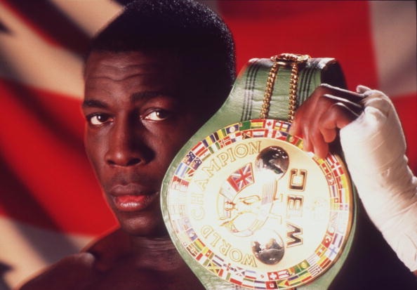 LONDON - NOVEMBER:  (FILE PHOTO) World Boxing Council heavyweight champion Frank Bruno of Great Britain poses with the WBC belt in this moody studio portrait taken in November 1995.  On September 22, 2003, the former world heavyweight boxing champion was