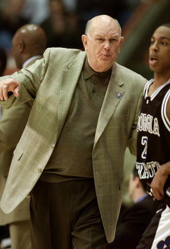 17 Mar 2001: Head coach Lefty Driesell of the Georgia State Panthers gives directions to Lamont McIntosh #2 against the Maryland Terrapins during the second round of the NCAA tournament at the Boise State University Pavilion in Boise, Idaho. <DIGITAL I