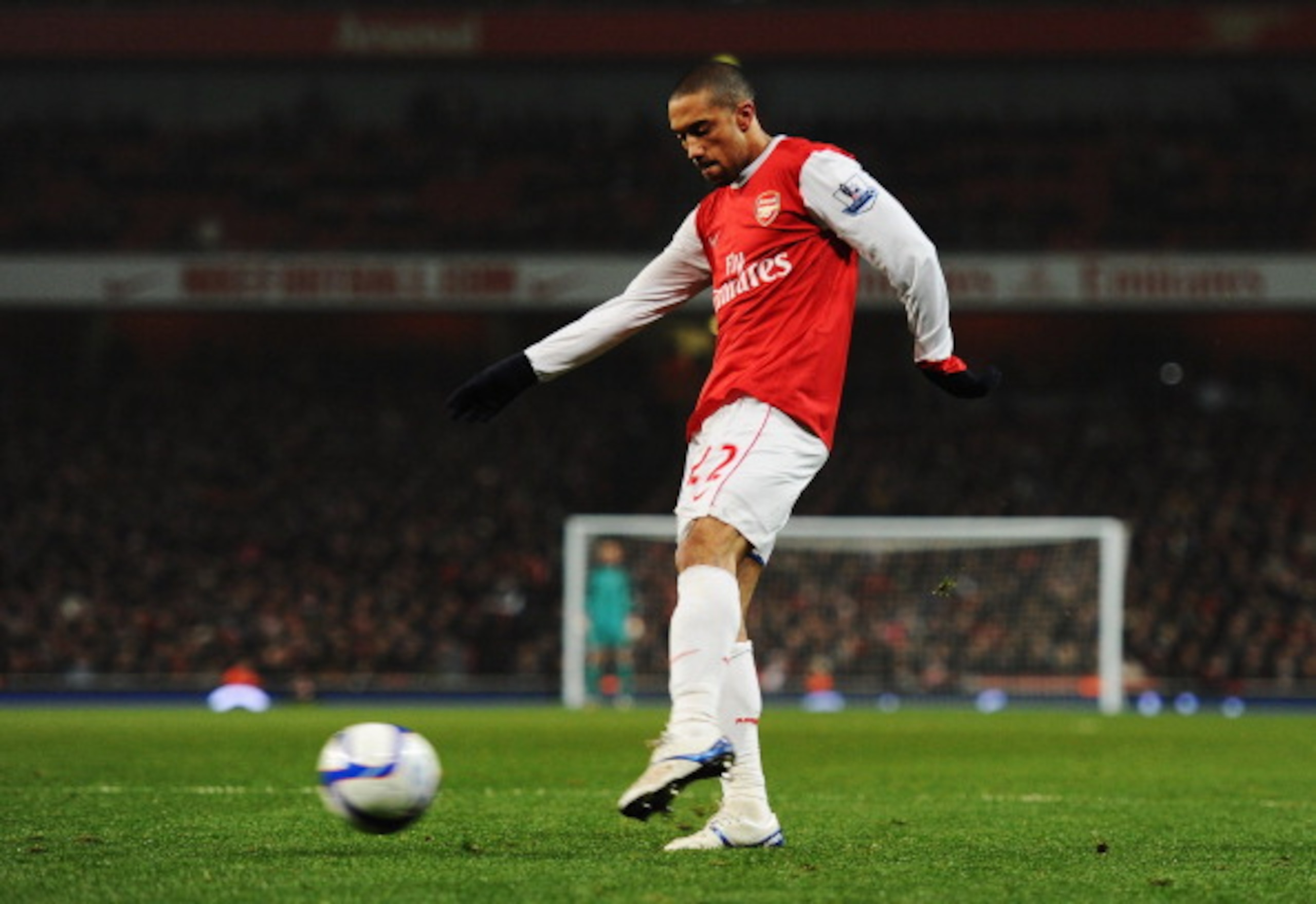 LONDON, UNITED KINGDOM - MARCH 02:  Gael Clichy of Arsenal scores his sides fifth goal during the FA Cup sponsored by E.ON 5th Round Replay match between between Arsenal and Leyton Orient at the Emirates Stadium on March 2, 2011 in London, England.  (Phot