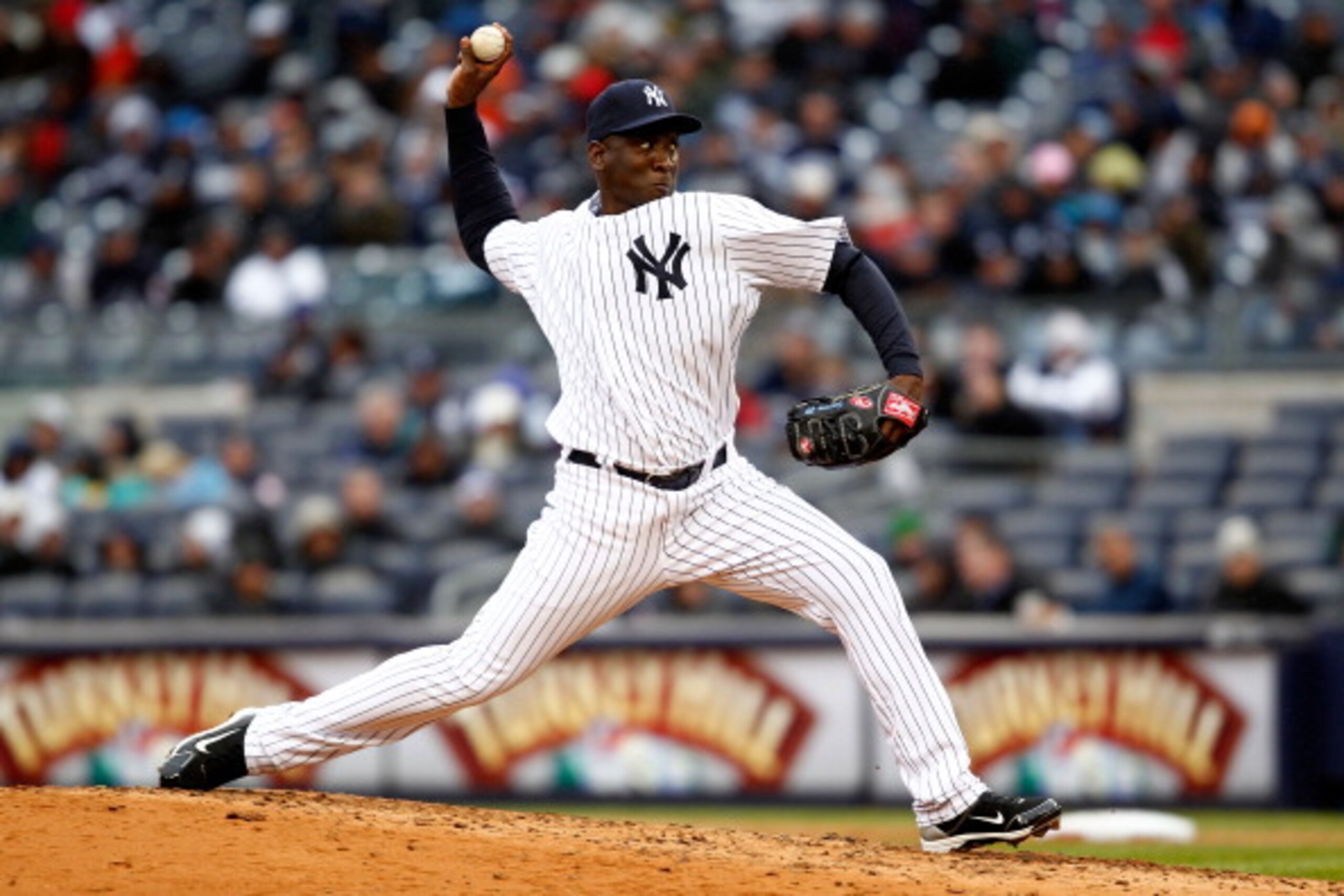 NEW YORK, NY - MARCH 31:  Rafael Soriano #29 of the New York Yankees pitches against the Detroit Tigers in the eighth inning on Opening Day at Yankee Stadium on March 31, 2011 in the Bronx borough of New York City.  (Photo by Jeff Zelevansky/Getty Images)
