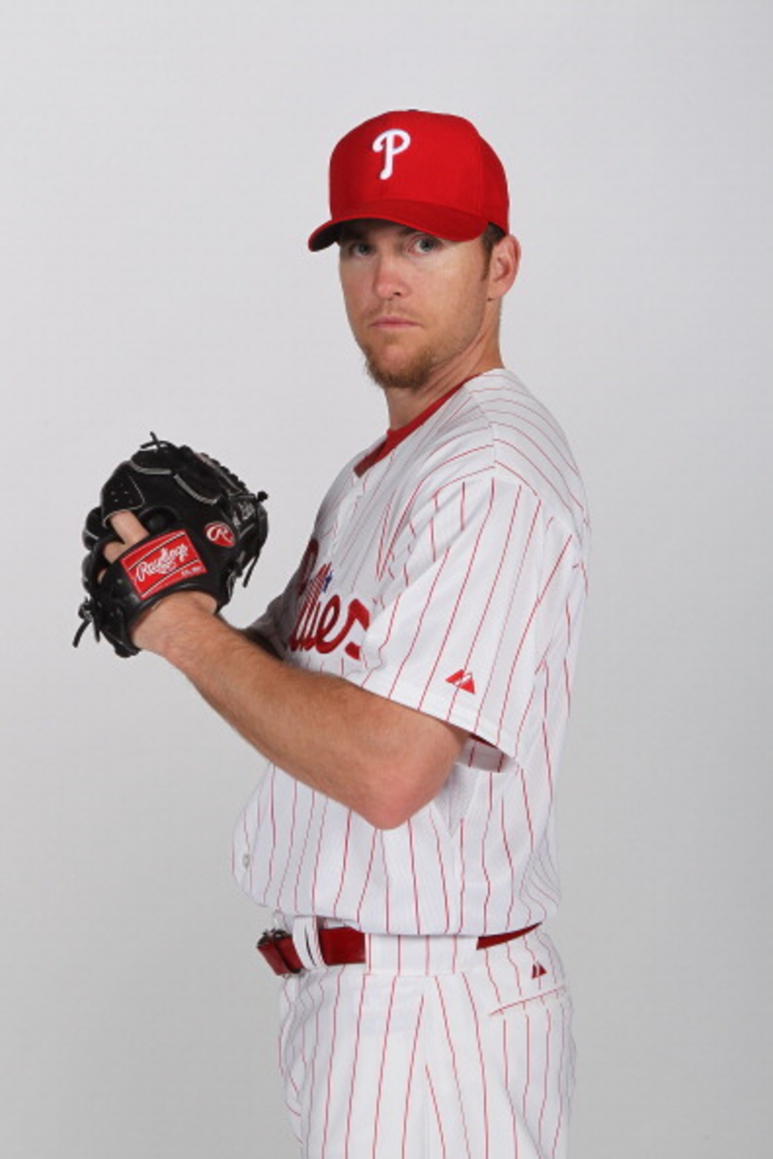 CLEARWATER, FL - FEBRUARY 22:  Brad Lidge #54 of the Philadelphia Phillies poses for a photo during Spring Training Media Photo Day at Bright House Networks Field on February 22, 2011 in Clearwater, Florida.  (Photo by Nick Laham/Getty Images)