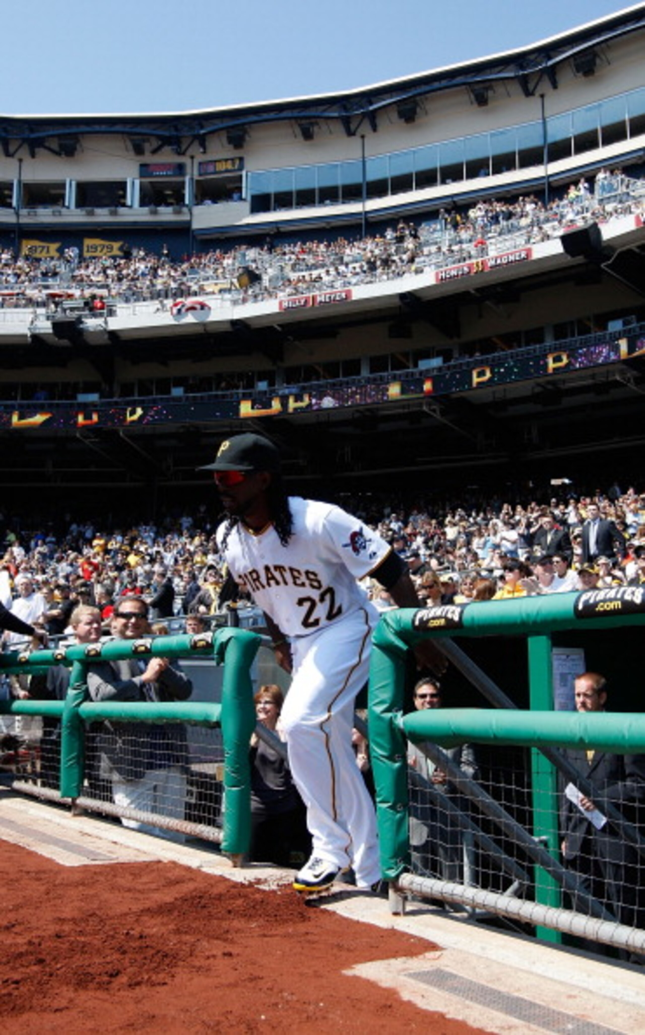 PITTSBURGH - APRIL 07:  Andrew McCutchen #22 of the Pittsburgh Pirates is introduced before the Opening Day game against the Colorado Rockies on April 7, 2011 at PNC Park in Pittsburgh, Pennsylvania.  (Photo by Jared Wickerham/Getty Images)