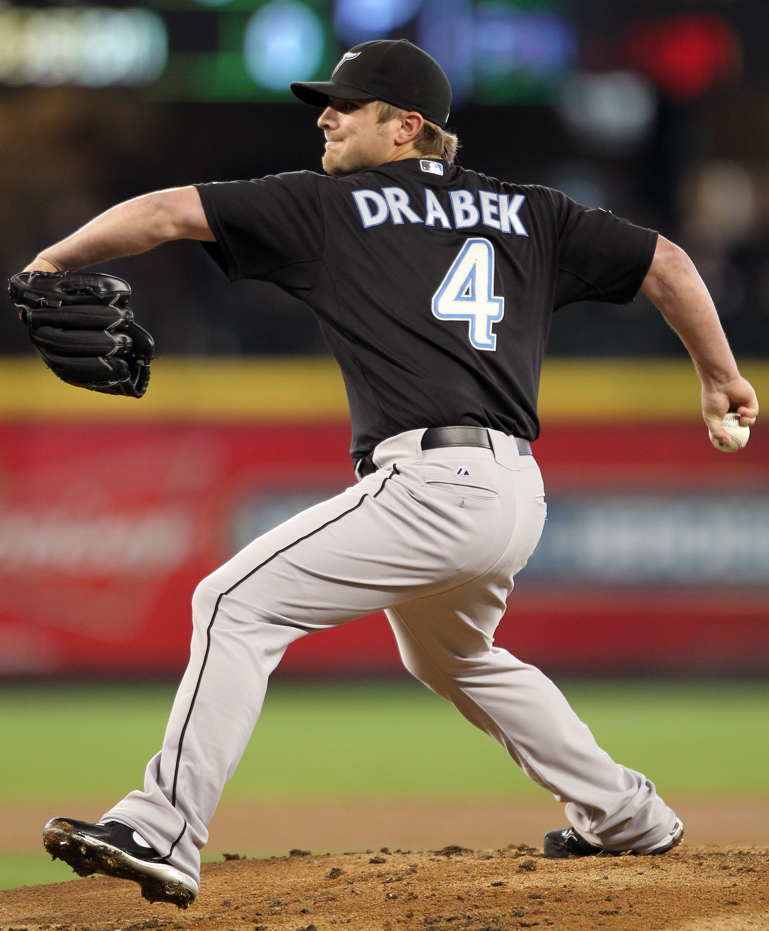 SEATTLE, WA - APRIL 13: Starting pitcher Kyle Drabek #4 of the Toronto Blue Jays pitches against the Seattle Mariners at Safeco Field on April 13, 2011 in Seattle, Washington. (Photo by Otto Greule Jr/Getty Images) SEATTLE, WA - APRIL 13: Starting pitcher Kyle Drabek #4 of the Toronto Blue Jays pitches against the Seattle Mariners at Safeco Field on April 13, 2011 in Seattle, Washington. (Photo by Otto Greule Jr/Getty Images)