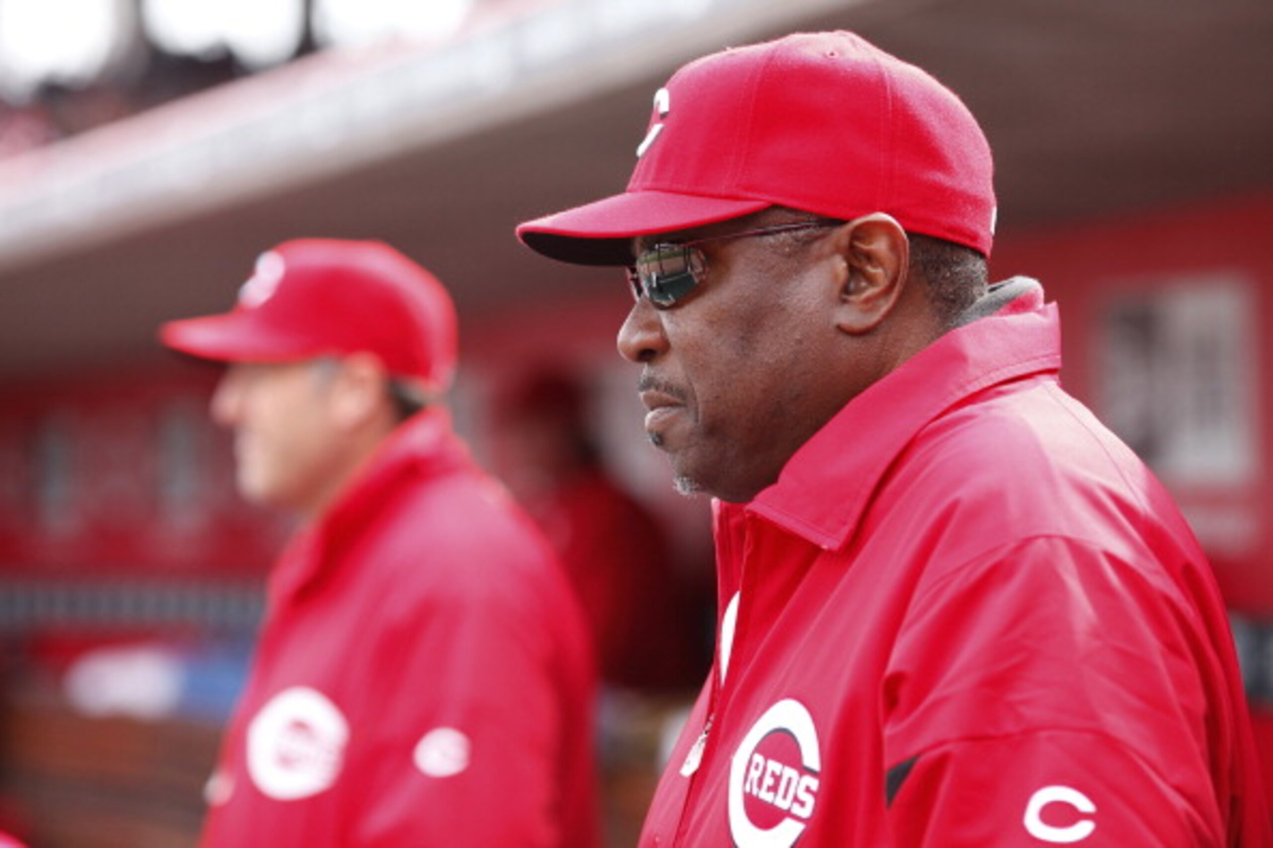 CINCINNATI, OH - MARCH 31: Cincinnati Reds manager Dusty Baker looks on against the Milwaukee Brewers in the opening day game at Great American Ballpark on March 31, 2011 in Cincinnati, Ohio. (Photo by Joe Robbins/Getty Images) CINCINNATI, OH - MARCH 31: Cincinnati Reds manager Dusty Baker looks on against the Milwaukee Brewers in the opening day game at Great American Ballpark on March 31, 2011 in Cincinnati, Ohio. (Photo by Joe Robbins/Getty Images)