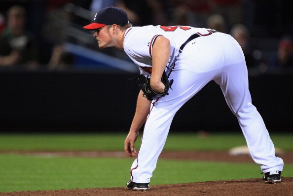 ATLANTA, GA - APRIL 08:  Craig Kimbrel #46 of the Atlanta Braves prepares to throw a pitch during their opening day game against the Philadelphia Phillies at Turner Field on April 8, 2011 in Atlanta, Georgia.  (Photo by Streeter Lecka/Getty Images)