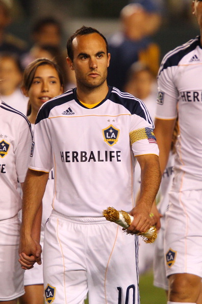 CARSON, CA - APRIL 02:  Landon Donovan #10 of the Los Angeles Galaxy enters the field prior to the start of the match against the Philadelphia Union at The Home Depot Center on April 2, 2011 in Carson, California.  (Photo by Joe Scarnici/Getty Images)
