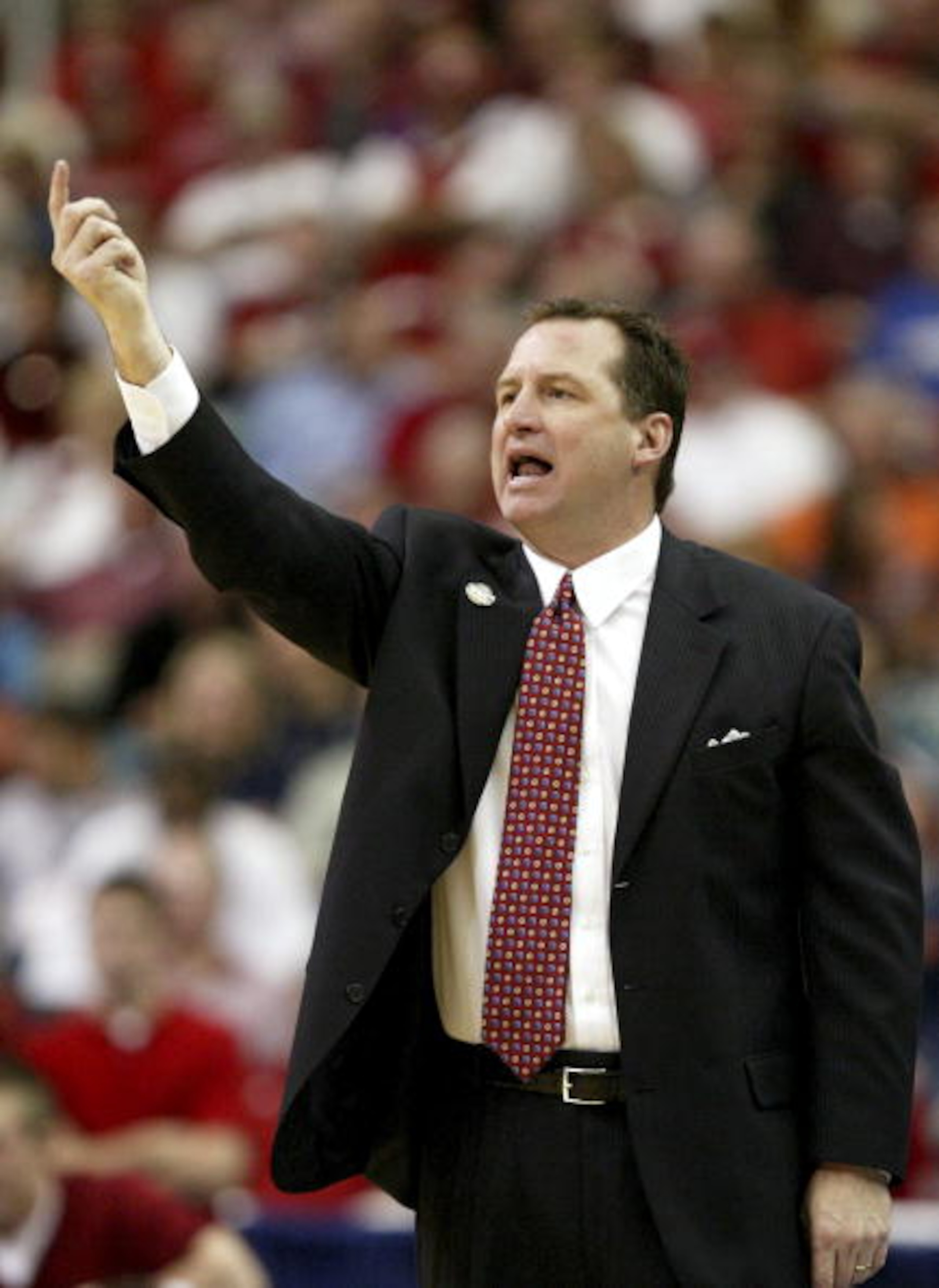 ATLANTA - MARCH 08:  Head coach Mark Gottfried of the Alabama Crimson Tide yells to his team during their game against the Kentucky Wildcats at the Georgia Dome on March 8, 2007 in Atlanta, Georgia.  (Photo by Streeter Lecka/Getty Images)
