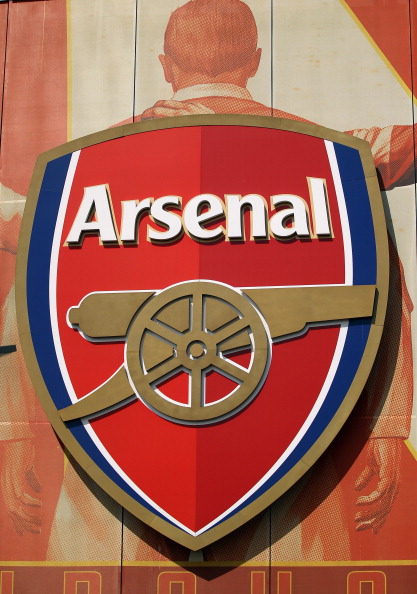 LONDON, ENGLAND - APRIL 11: The crest for Arsenal Football Club is displayed on their Emirates Stadium on April 11, 2011 in London, England. American businessman Stan Kroenke's company 'Kroenke Sports Enterprises' has increased its shareholding in Arsenal