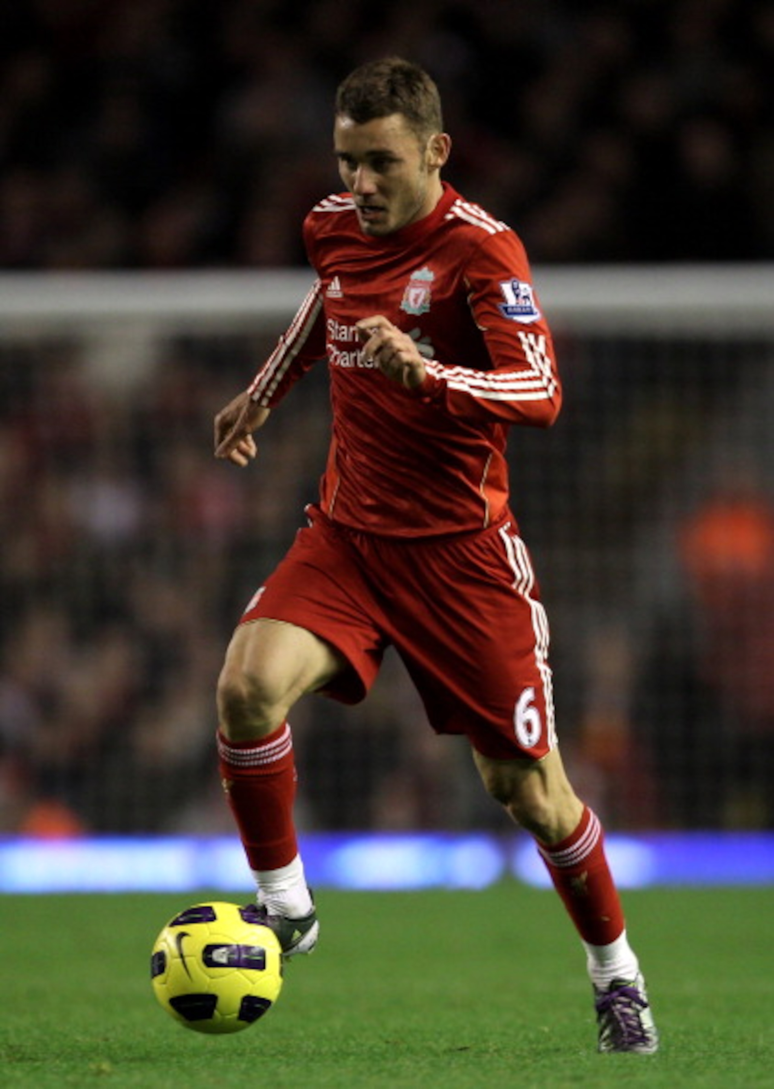 LIVERPOOL, ENGLAND - NOVEMBER 20:  Fabio Aurelio of Liverpool in action during the Barclays Premier League match between Liverpool and West Ham United at Anfield on November 20, 2010 in Liverpool, England.  (Photo by Alex Livesey/Getty Images)