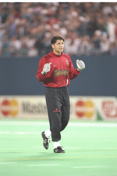 14 Aug 1996:  Tony Meola of the New York/New Jersey MetroStars looks on during a game against the New England Revolution at Giants Stadium in East Rutherford, New Jersey.  The MetroStars won the game, 4-0. Mandatory Credit: Jamie Squire  /Allsport