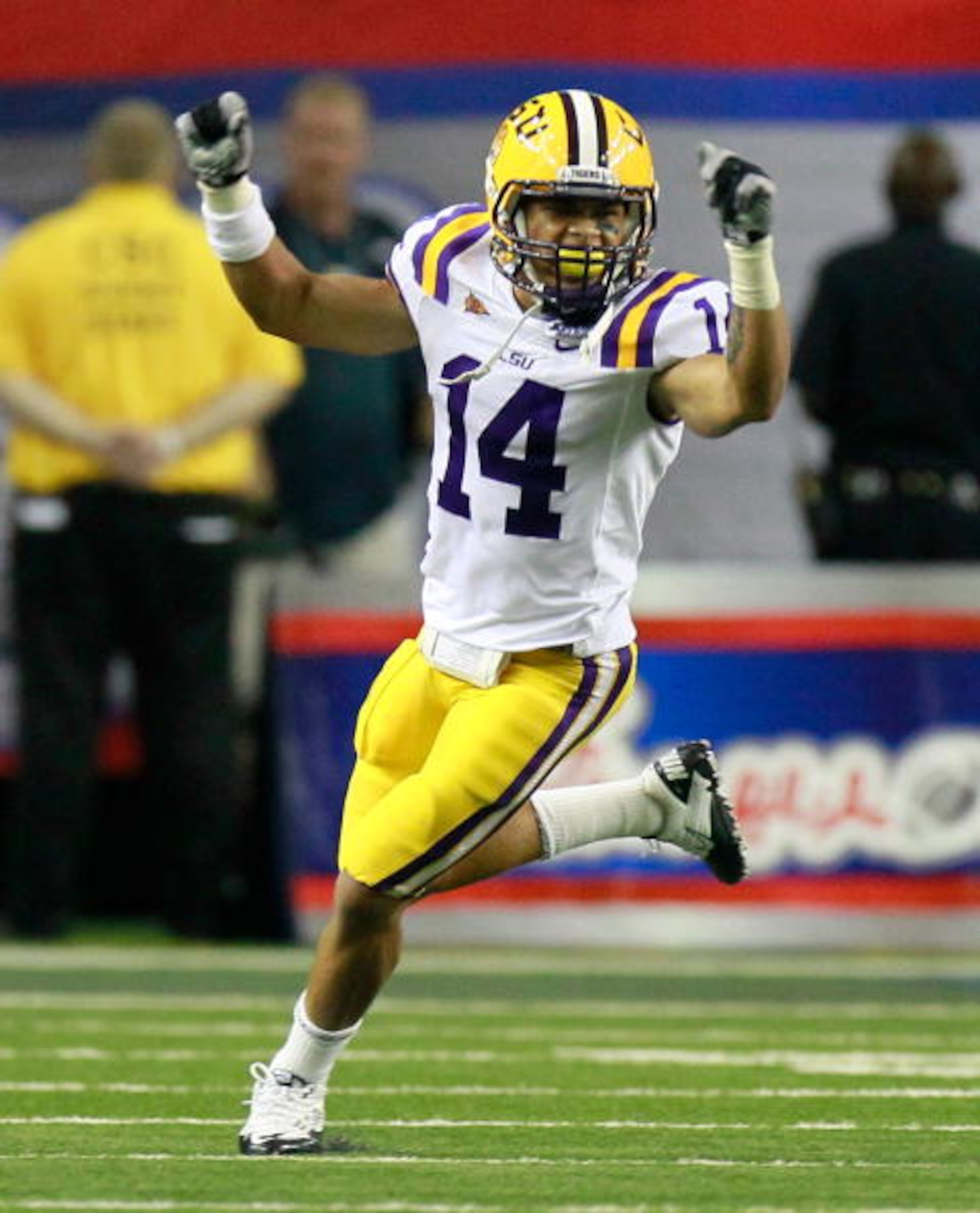 ATLANTA - SEPTEMBER 04:  Tyrann Mathieu #14 of the LSU Tigers against the North Carolina Tar Heels during the Chick-fil-A Kickoff Game at Georgia Dome on September 4, 2010 in Atlanta, Georgia.  (Photo by Kevin C. Cox/Getty Images)
