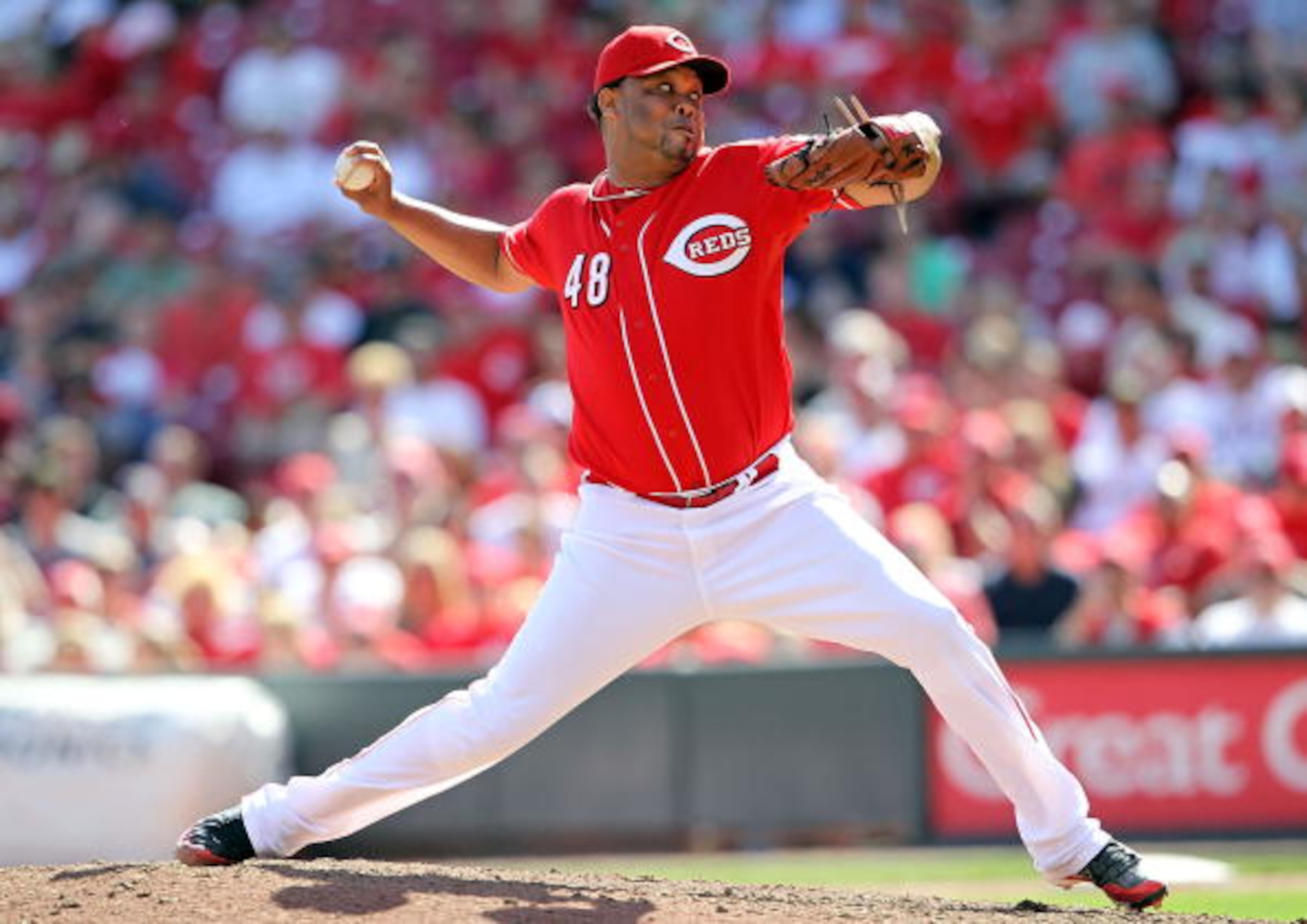CINCINNATI - SEPTEMBER 12:  Francisco Cordero #48 of the Cincinnati Reds throws a pitch during the game against the Pittsburgh Pirates at Great American Ballpark on September 12, 2010 in Cincinnati, Ohio.  (Photo by Andy Lyons/Getty Images)