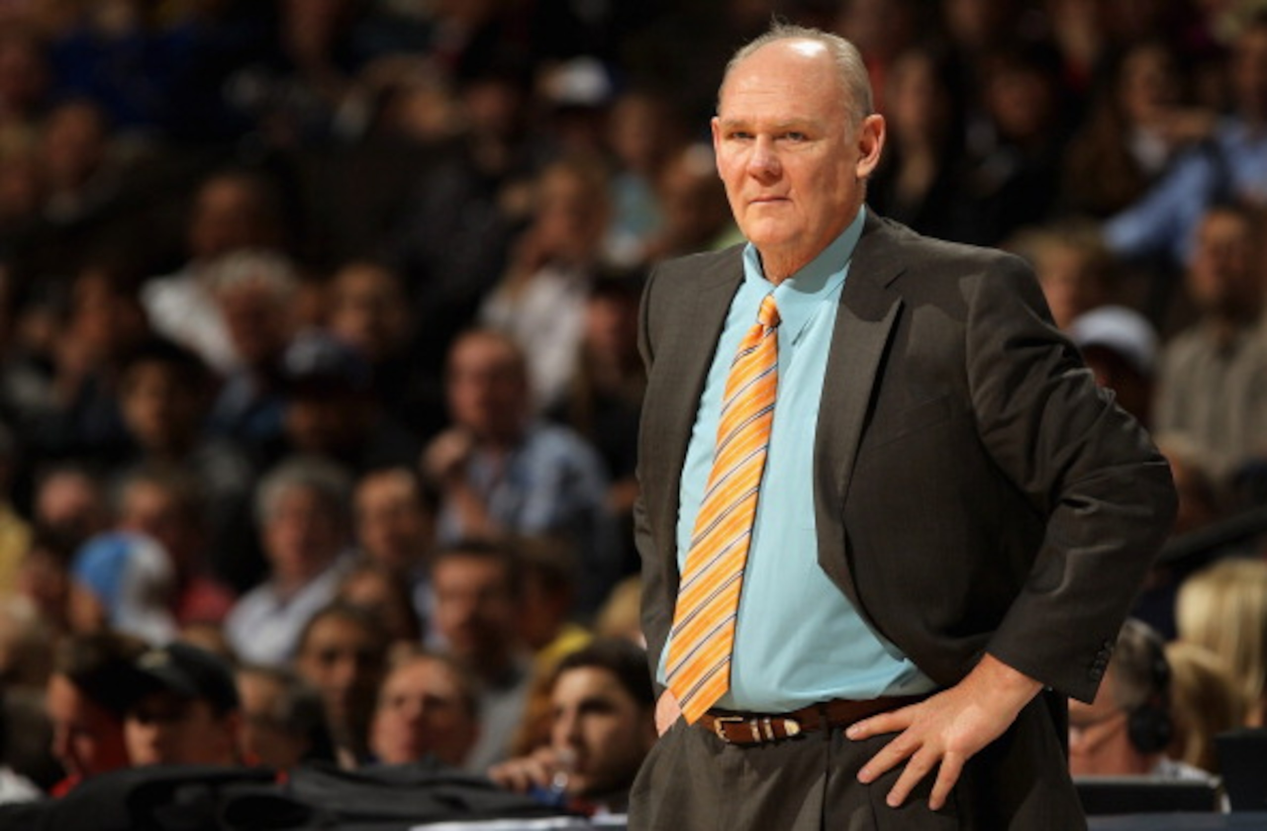 DENVER, CO - MARCH 21:  Head coach George Karl of the Denver Nuggets leads his team against the Toronto Raptors at the Pepsi Center on March 21, 2011 in Denver, Colorado. The Nuggets defeated the Raptors 123-90. NOTE TO USER: User expressly acknowledges a