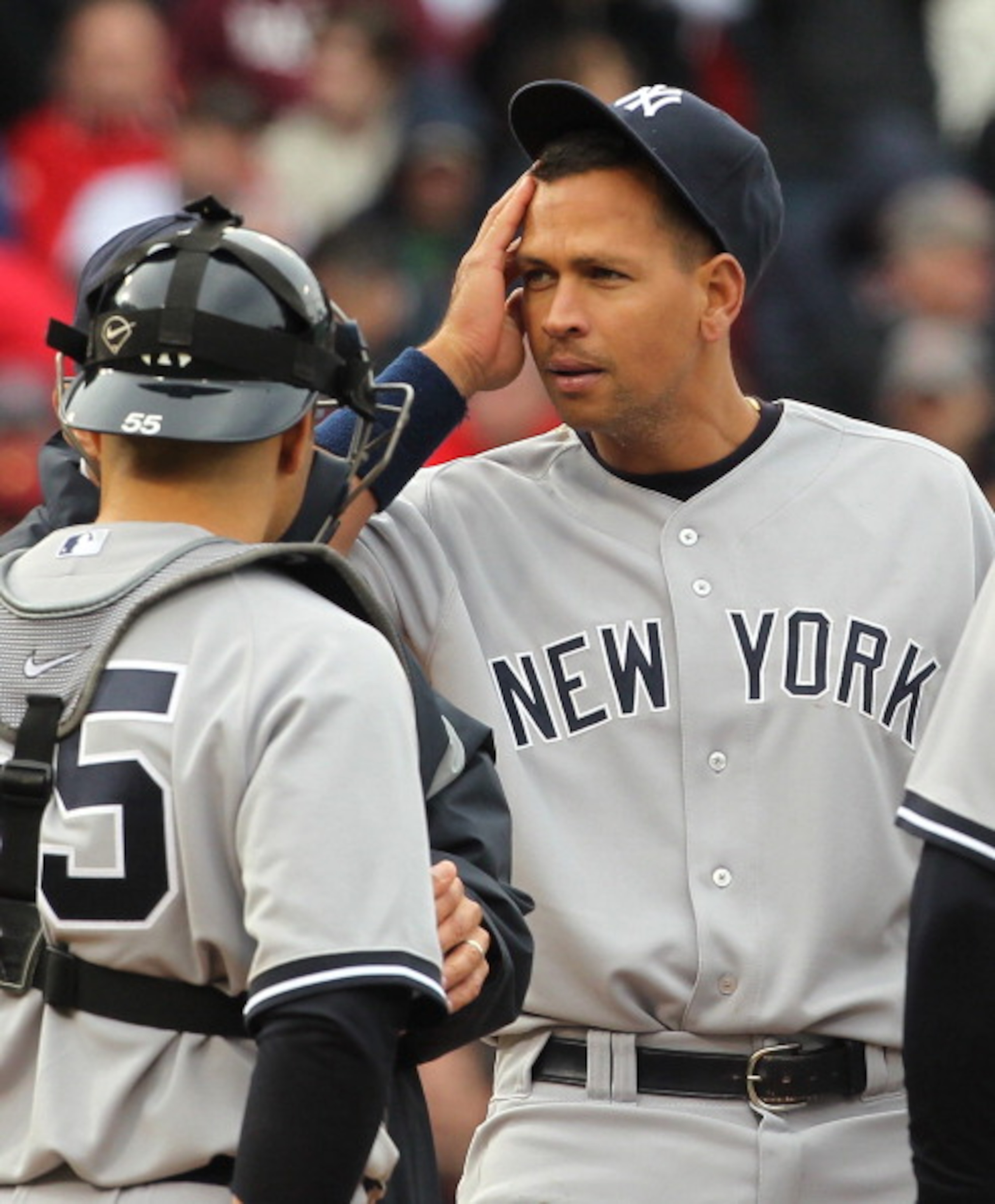 BOSTON - APRIL 8: Alex Rodriguez #13 of the New York Yankees reacts on the mound during a pitching change against the Boston Red Sox during Opening Day at Fenway Park on April 8, 2011 in Boston, Massachusetts. (Photo by Jim Rogash/Getty Images) BOSTON - APRIL 8: Alex Rodriguez #13 of the New York Yankees reacts on the mound during a pitching change against the Boston Red Sox during Opening Day at Fenway Park on April 8, 2011 in Boston, Massachusetts. (Photo by Jim Rogash/Getty Images)