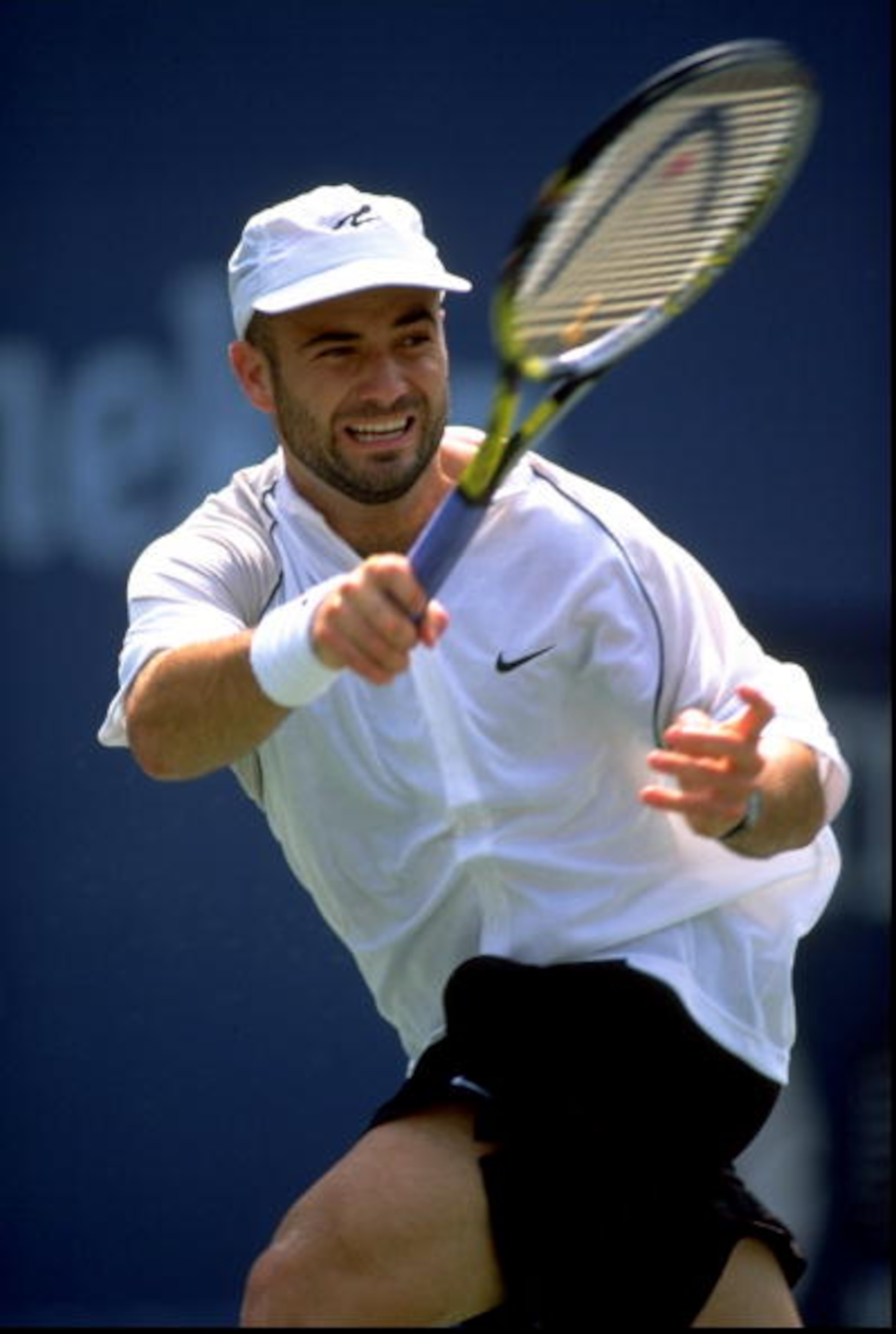 3 Sep 1998:  Andre Agassi of the USA in action during the US Open at Flushing Meadow in New York. \ Mandatory Credit: Al Bello /Allsport