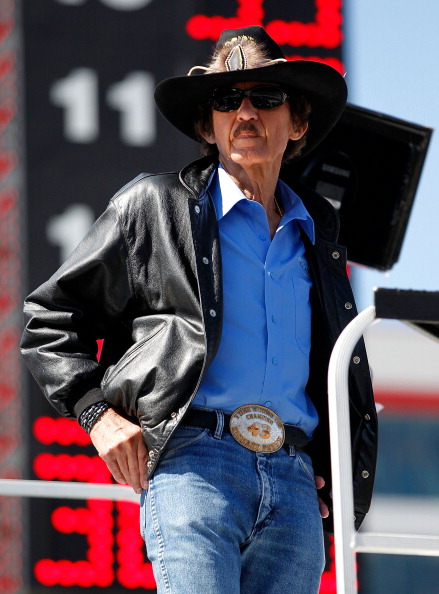 BRISTOL, TN - MARCH 19: Car owner Richard Petty watches from atop the team hauler during practice for the NASCAR Sprint Cup Series Jeff Byrd 500 Presented By Food City at Bristol Motor Speedway on March 19, 2011 in Bristol, Tennessee.  (Photo by Geoff Bur