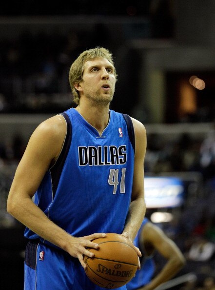 WASHINGTON, DC - FEBRUARY 26: Dirk Nowitzki #41 of the Dallas Mavericks shoots a free throw against the Washington Wizards at the Verizon Center on February 26, 2011 in Washington, DC. NOTE TO USER: User expressly acknowledges and agrees that, by download
