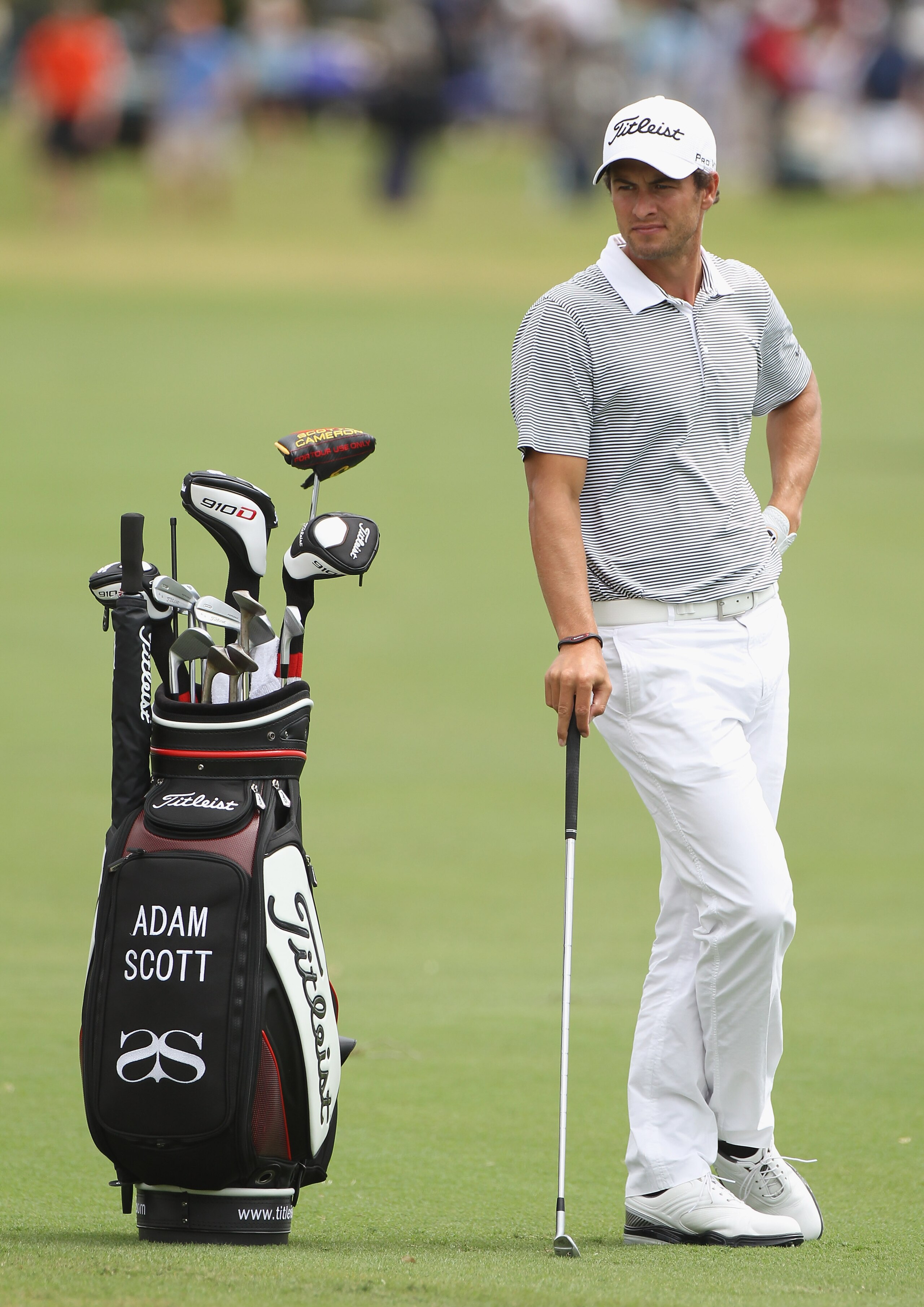 DORAL, FL - MARCH 10:  Adam Scott waits in a fairway during the first round of the 2011 WGC- Cadillac Championship at the TPC Blue Monster at the Doral Golf Resort and Spa on March 10, 2011 in Doral, Florida.  (Photo by Sam Greenwood/Getty Images)