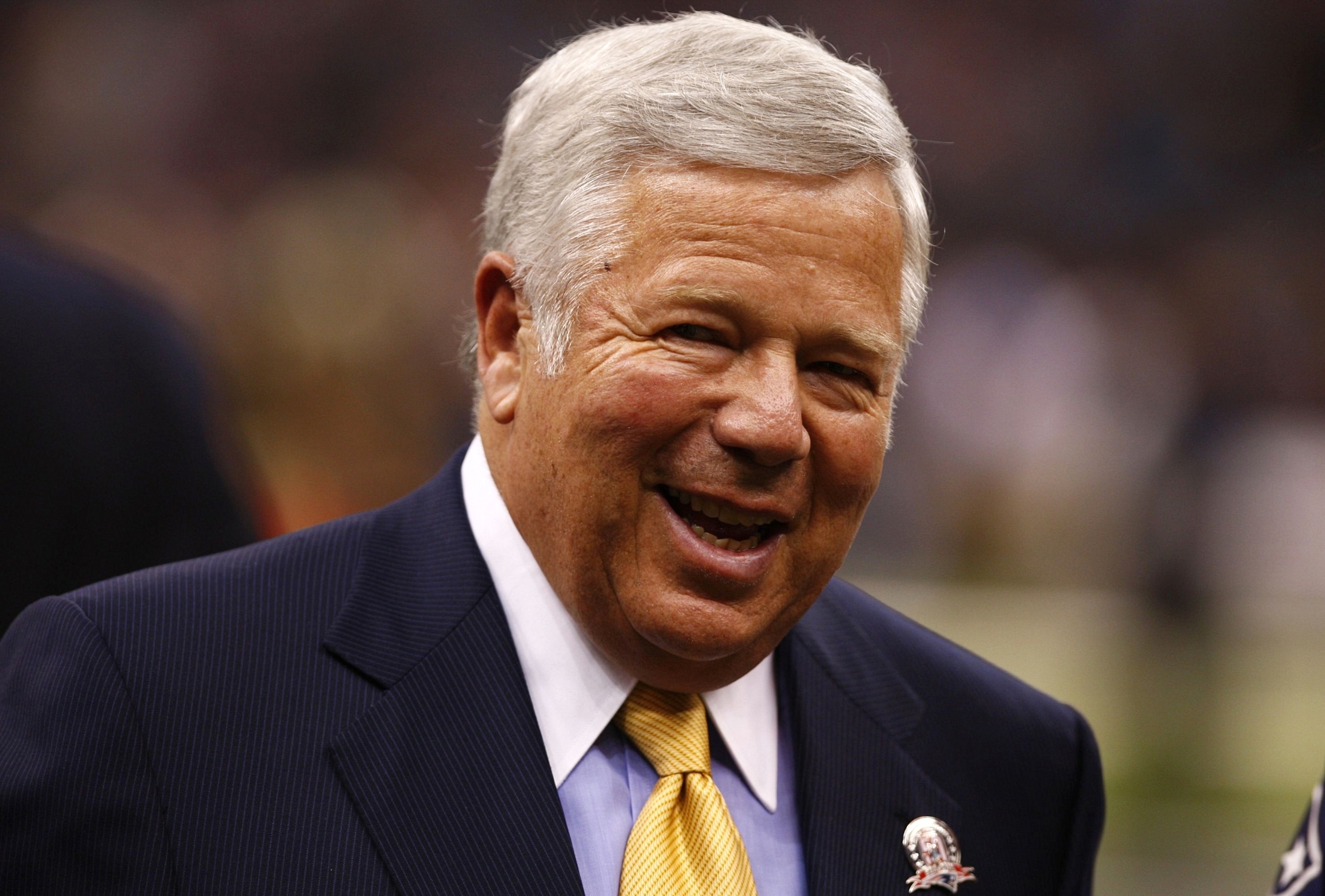 NEW ORLEANS - NOVEMBER 30: Robert Kraft team owner of the New England Patriots is seen on the field during warm ups against the New Orleans Saints at Louisana Superdome on November 30, 2009 in New Orleans, Louisiana. (Photo by Scott Halleran/Getty Images) NEW ORLEANS - NOVEMBER 30: Robert Kraft team owner of the New England Patriots is seen on the field during warm ups against the New Orleans Saints at Louisana Superdome on November 30, 2009 in New Orleans, Louisiana. (Photo by Scott Halleran/Getty Images)
