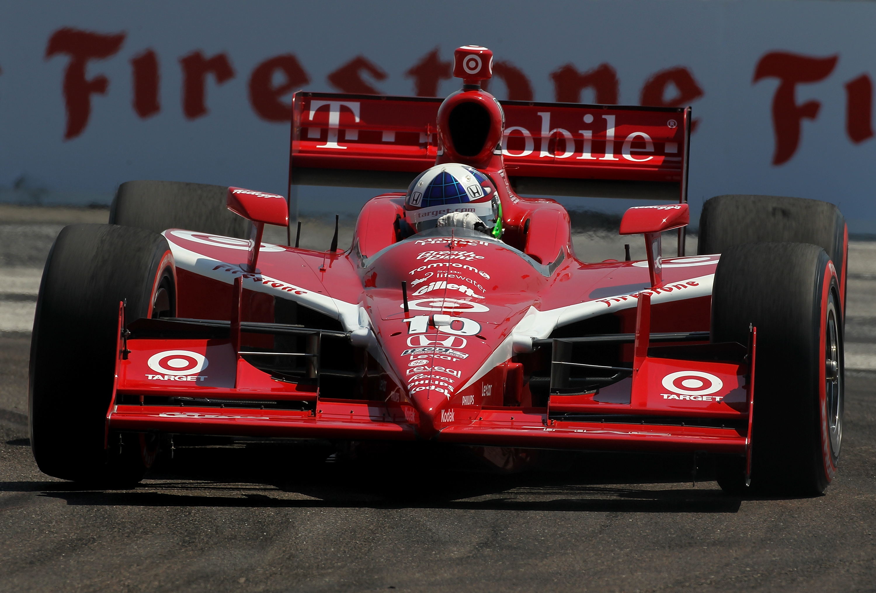 ST. PETERSBURG, FL - MARCH 27: Dario Franchitti, driver of the #10 Target Chip Ganassi Racing Dallara Honda drives at the IndyCar Series Honda Grand Prix of St. Petersburg on March 27, 2011 in St. Petersburg, Florida. (Photo by Jonathan Ferrey/Getty Image