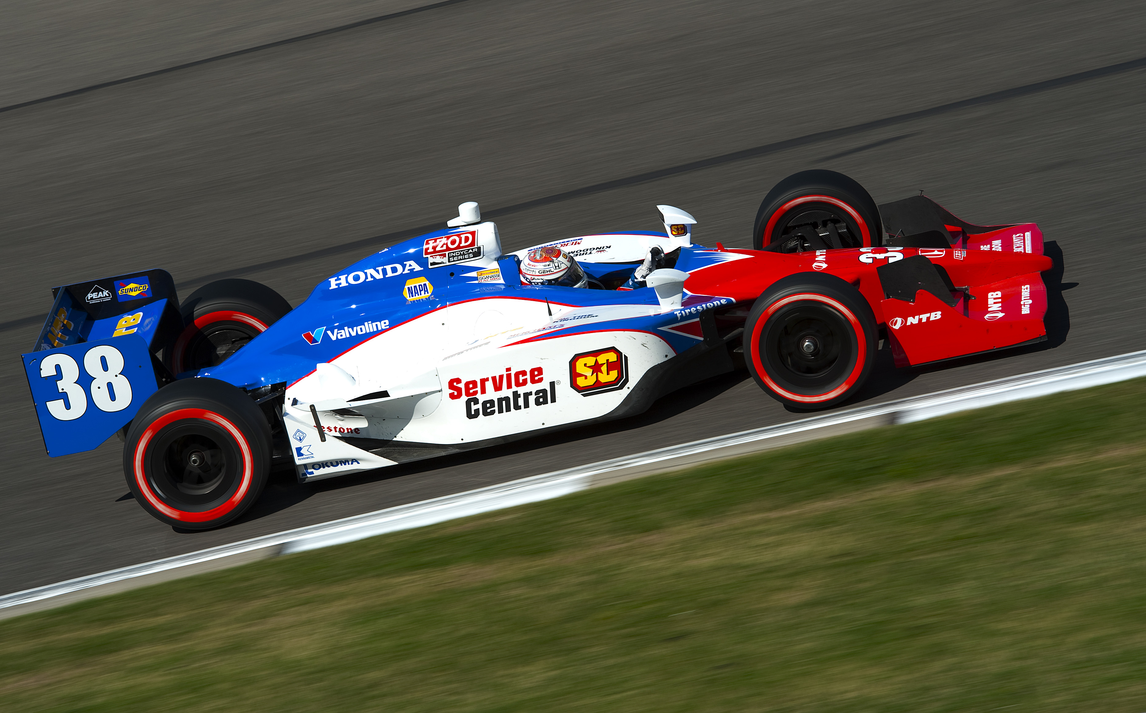 BIRMINGHAM, AL - APRIL 10: Graham Rahal, driver of the #38 Service Central Chip Ganassi Racing Dallara Honda, competes during the IndyCar Series Honda Indy Grand Prix of Alabama at Barber Motorsports Park on April 10, 2011 in Birmingham, Alabama. (Photo