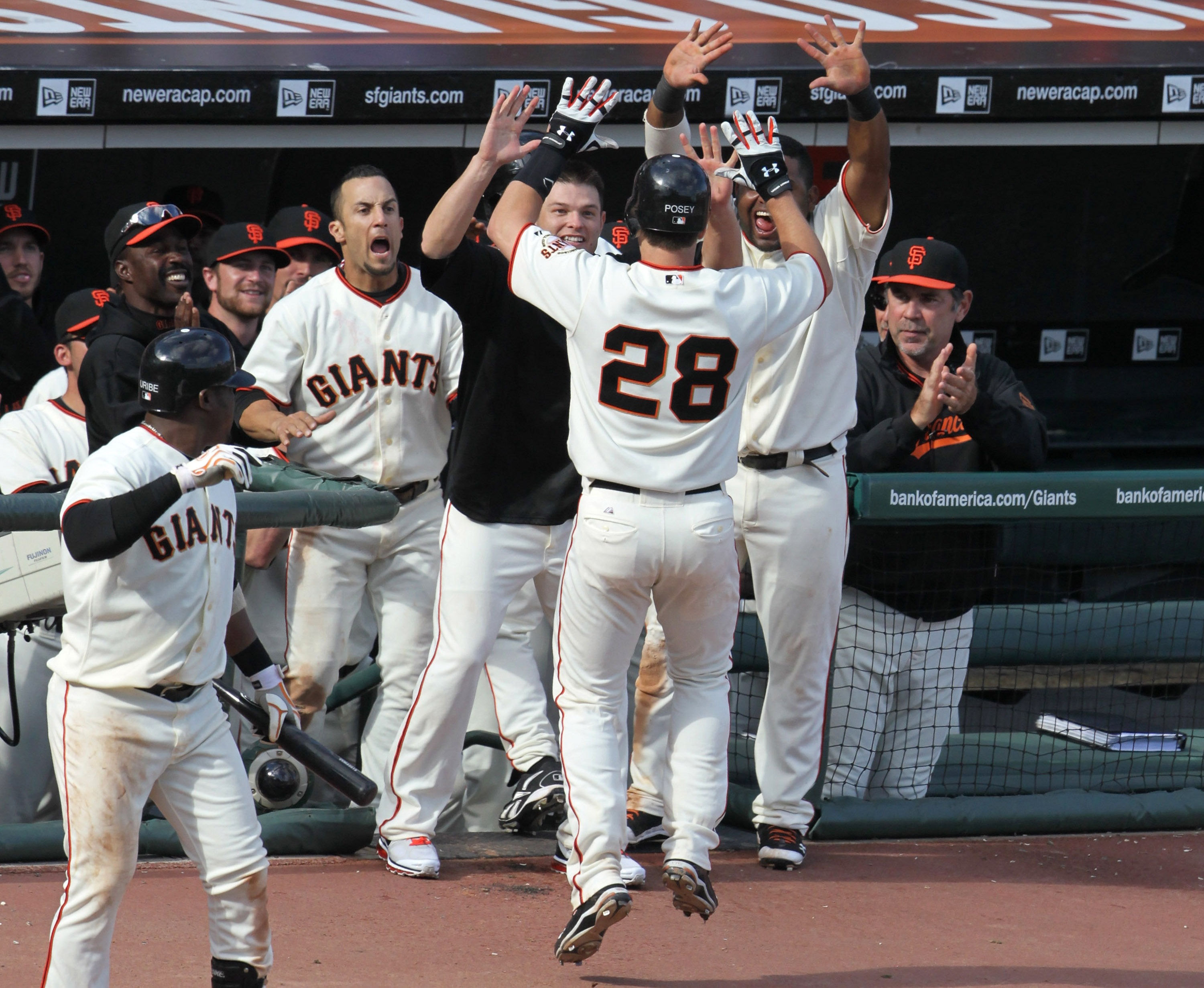 San Francisco SF Giants #28 Buster Posey Away Jersey Majestic Gray