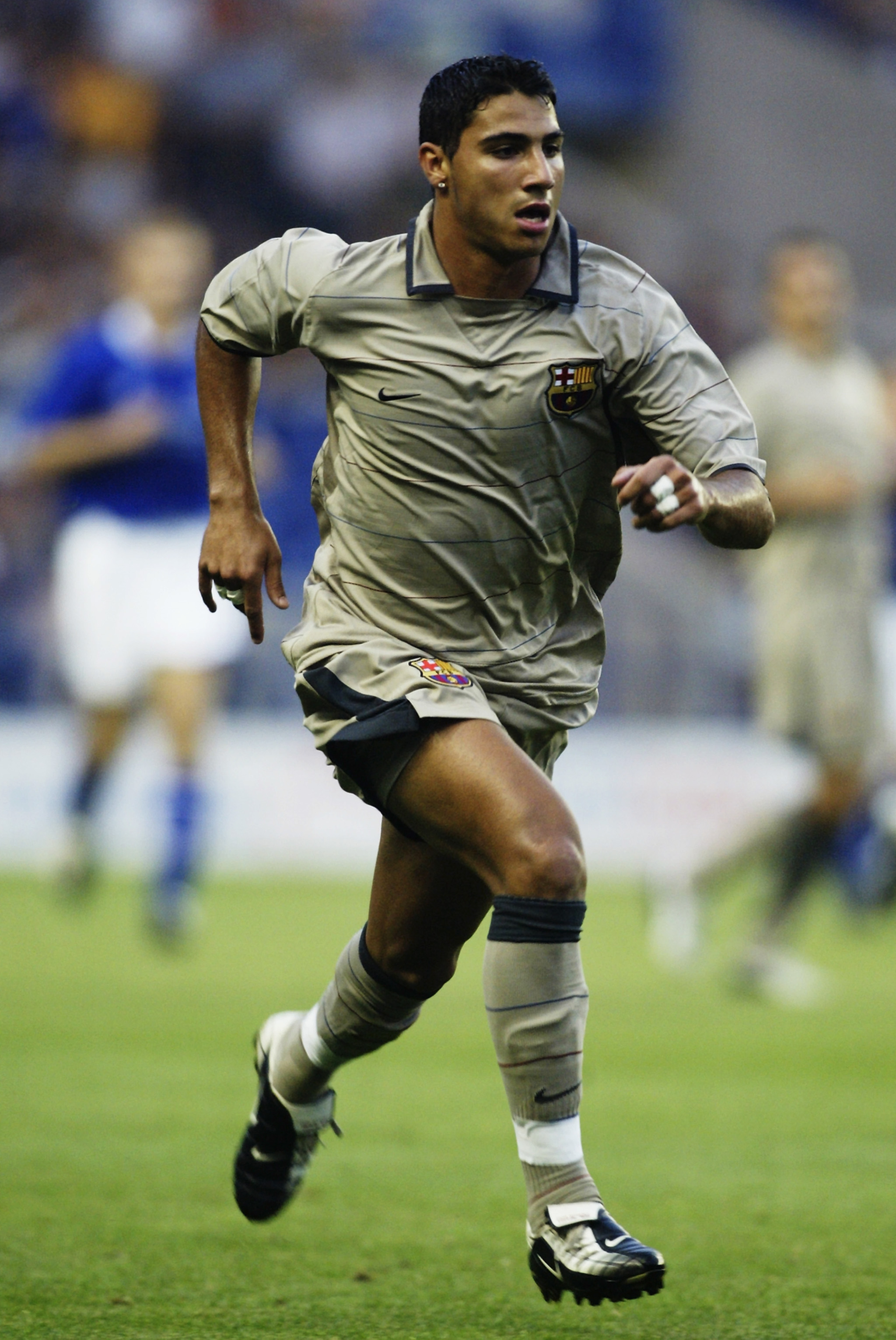 LEICESTER - AUGUST 8:  Ricardo Quaresma of FC Barcelona in action during the Pre-Season Friendly match between Leicester City and FC Barcelona held on August 8, 2003 at the Walkers Stadium, in Leicester, England. FC Barcelona won the match 1-0. (Photo by