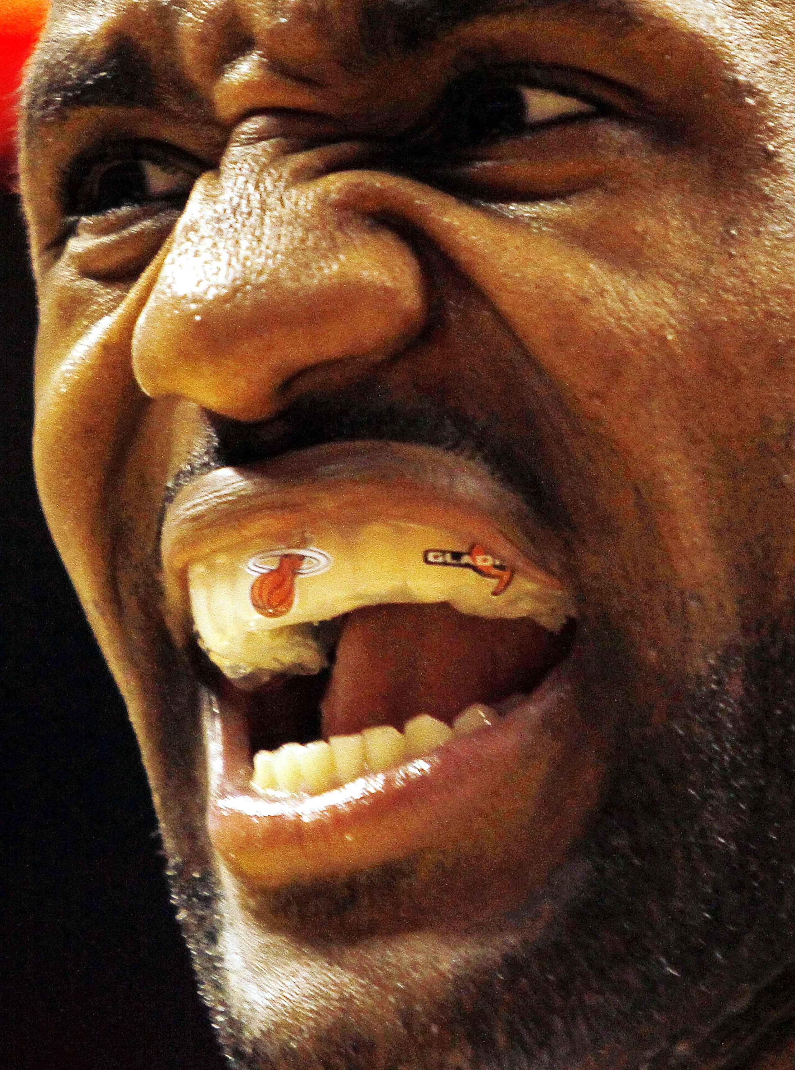 MIAMI - OCTOBER 12:  Forward LeBron James #6 of the Miami Heat shouts during a game against CSKA Moscow on October 12, 2010 in Miami, Florida.  Miami heat won 96-85 over CSKA Moscow.  NOTE TO USER: User expressly acknowledges and agrees that, by downloadi