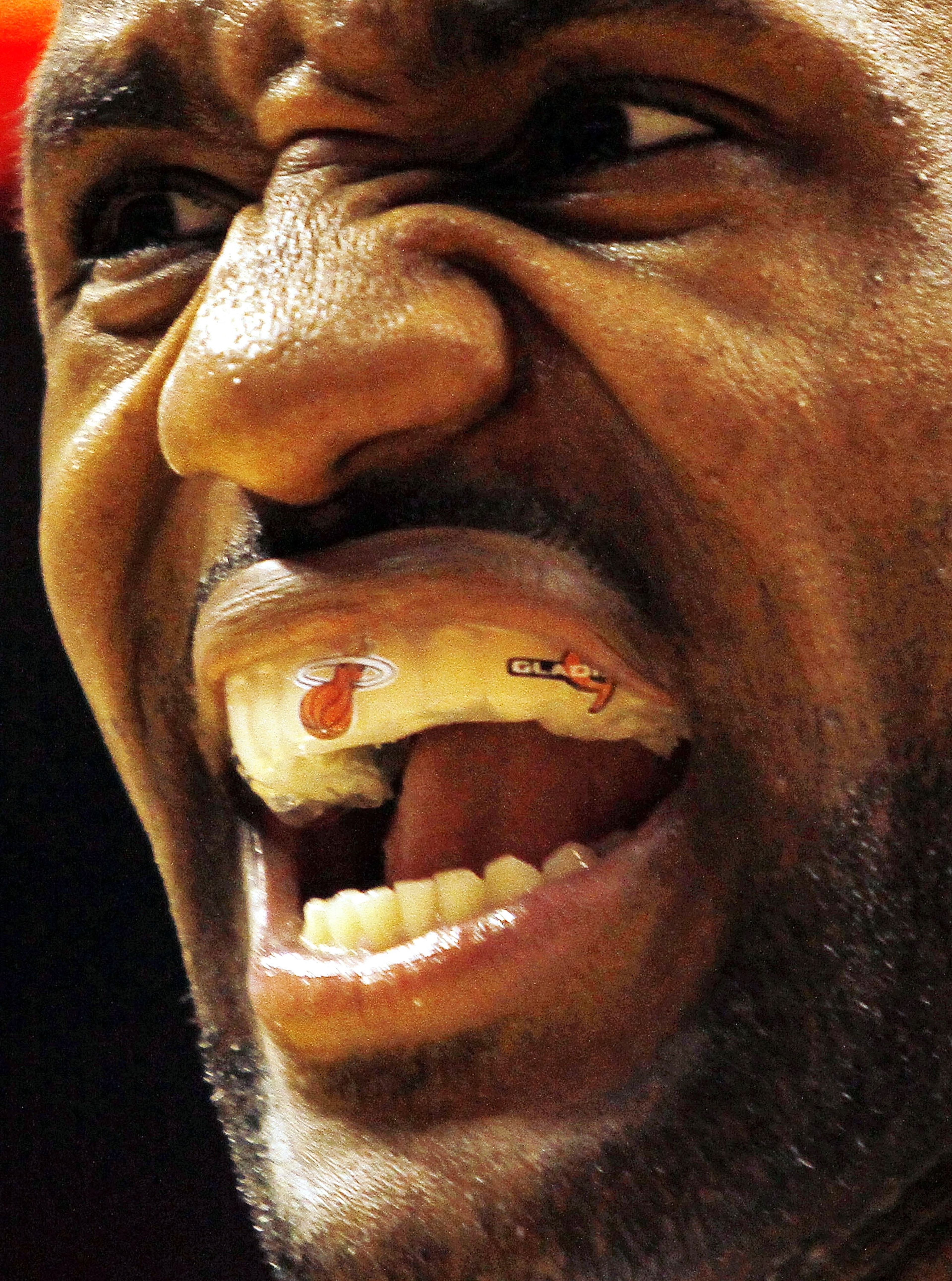 MIAMI - OCTOBER 12:  Forward LeBron James #6 of the Miami Heat shouts during a game against CSKA Moscow on October 12, 2010 in Miami, Florida.  Miami heat won 96-85 over CSKA Moscow.  NOTE TO USER: User expressly acknowledges and agrees that, by downloadi